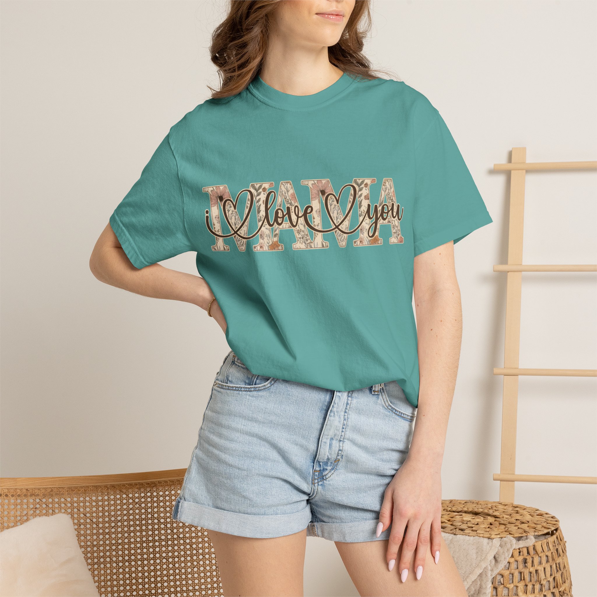 Mama I Love You T-Shirt — Floral Leopard Mom Tee - Image 63