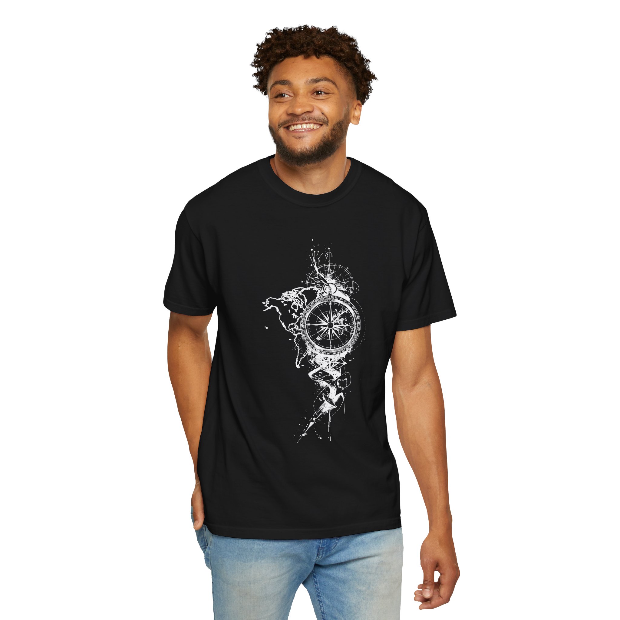 Compass Splash T-Shirt — Nautical Adventure Graphic Tee