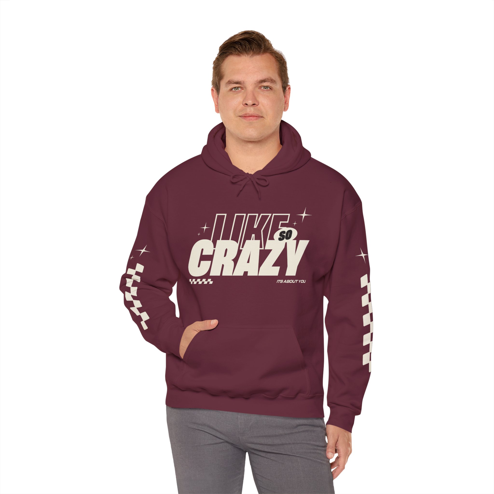 Crazy Graphic Hoodie — “Like So Crazy” Retro Racing Sleeve Pullover - Image 4