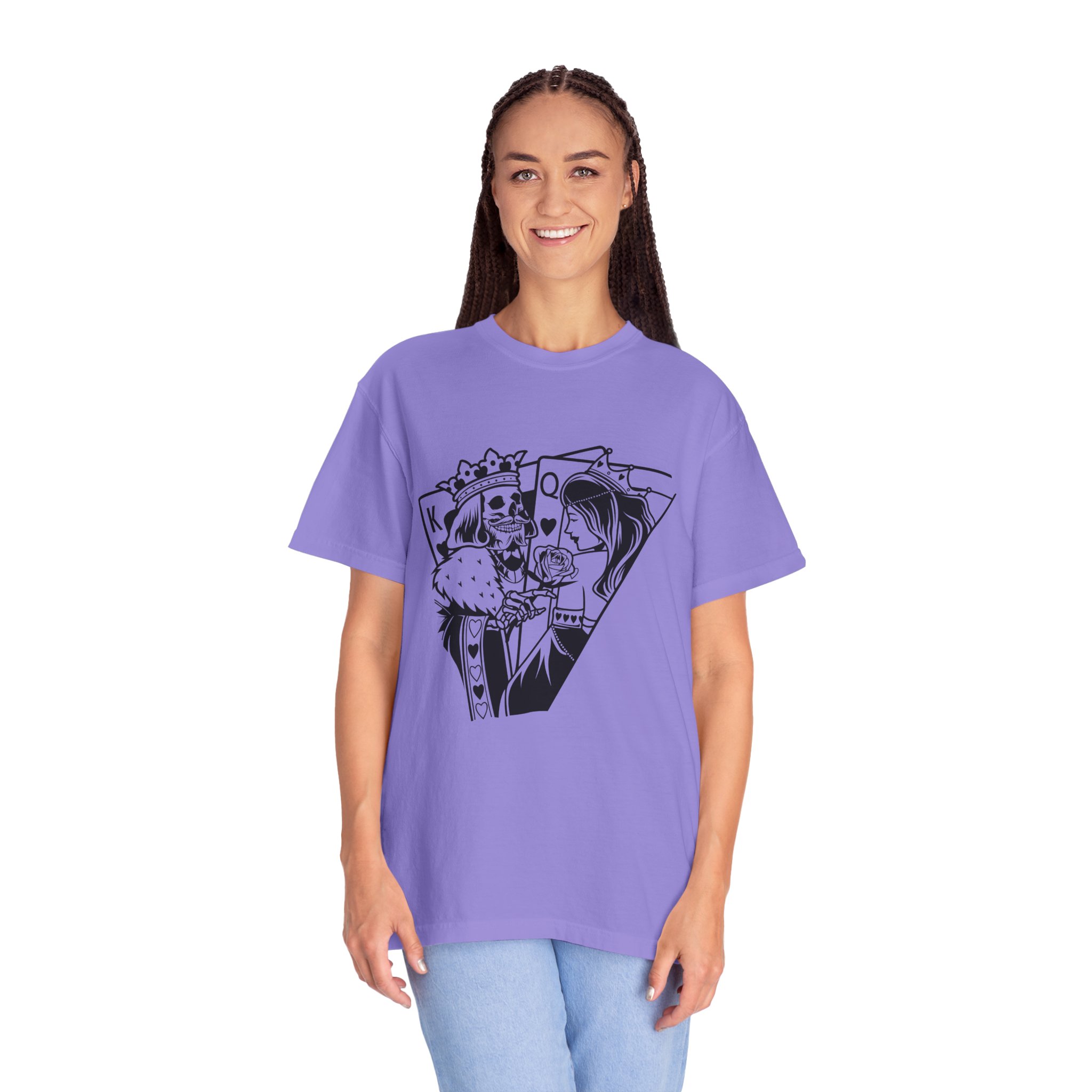 King & Queen Playing Card T-Shirt — Skeletal Romance Graphic Tee - Image 12