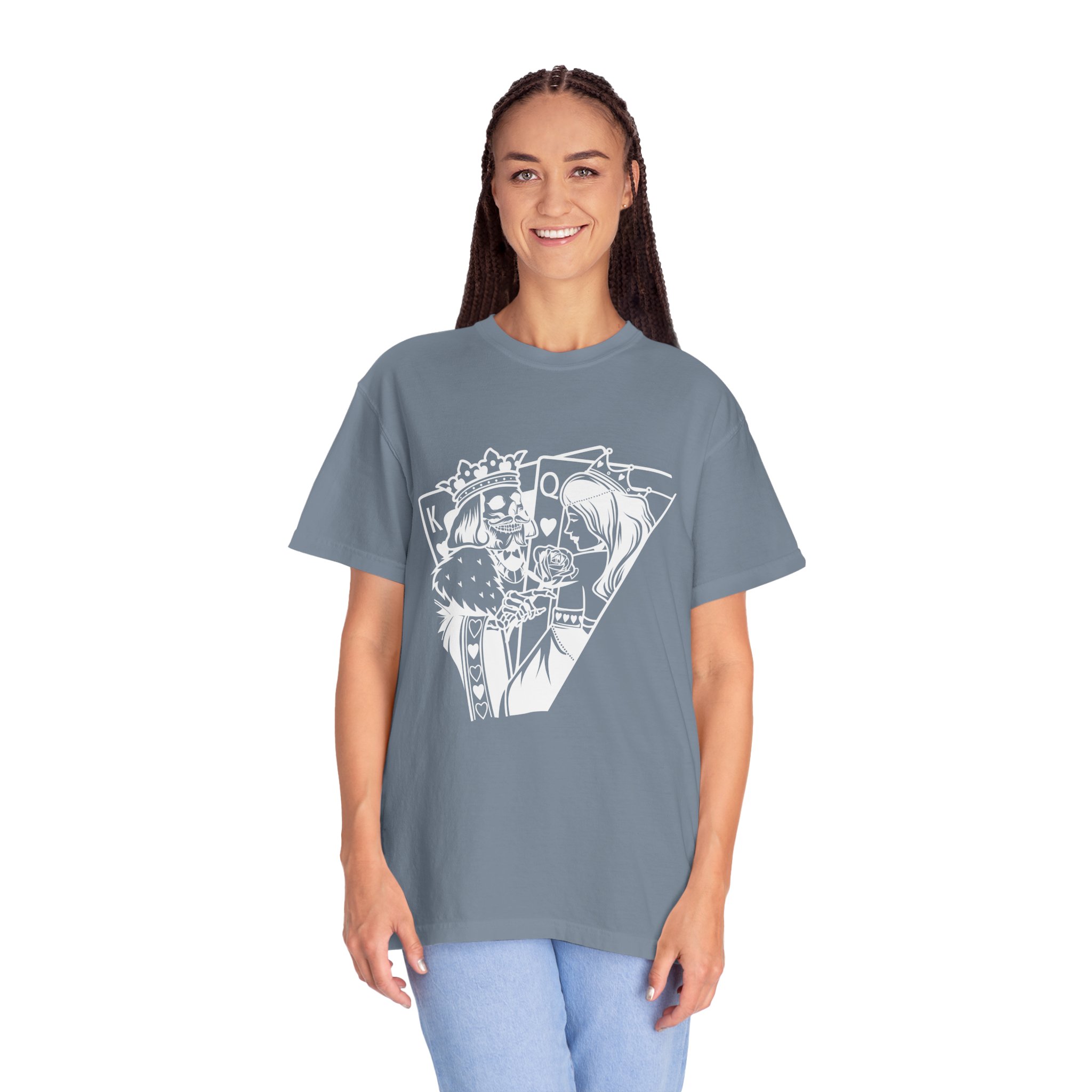 King and Queen Playing Cards T-Shirt — Romantic Card Game Illustration - Image 15