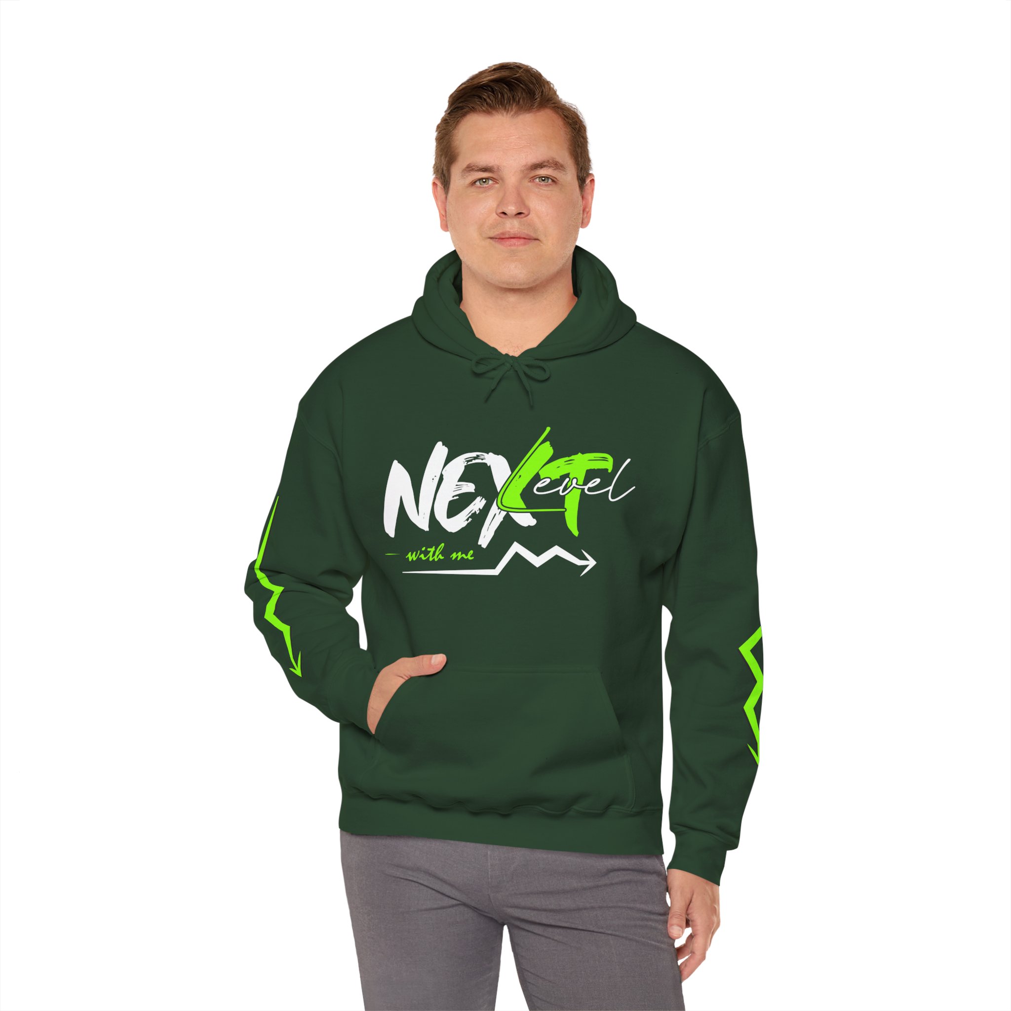 Next Level Hoodie — Neon Green Graphic Pullover - Image 10