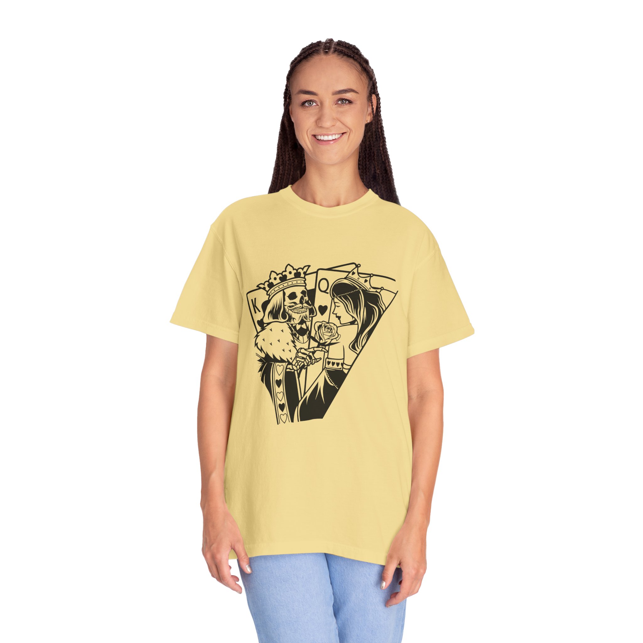 King & Queen Playing Card T-Shirt — Skeletal Romance Graphic Tee - Image 7