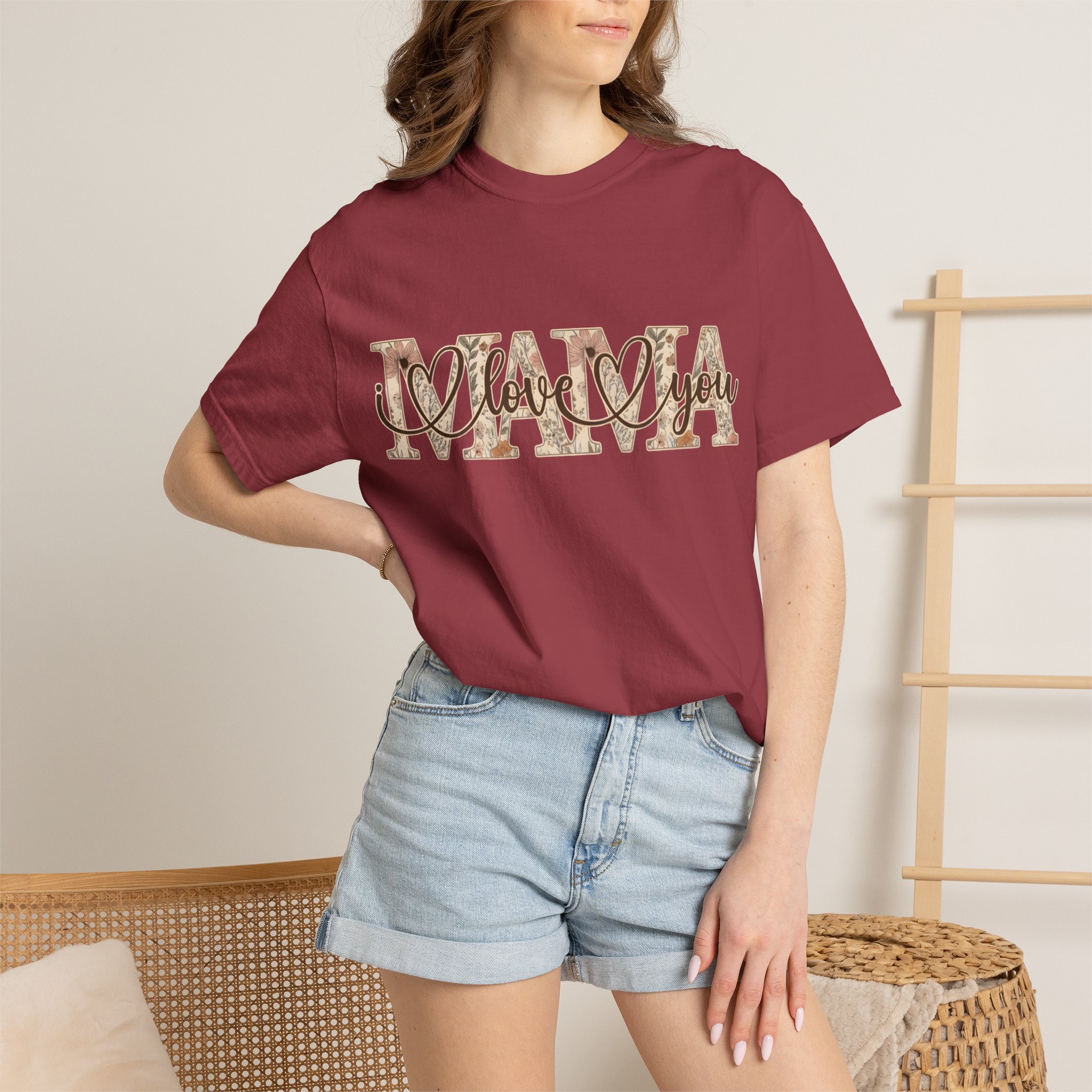 Mama I Love You T-Shirt — Floral Leopard Mom Tee - Image 95