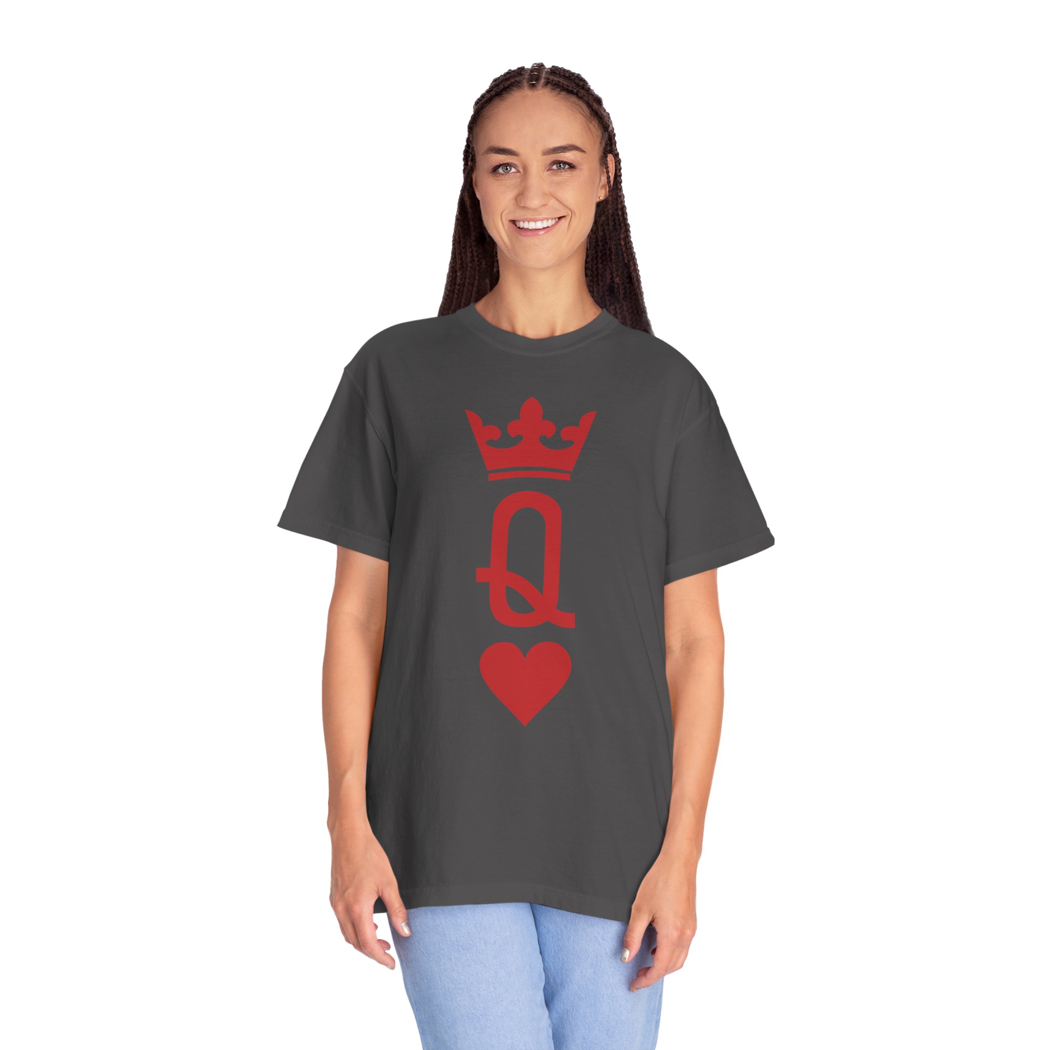 Queen of Hearts T-Shirt — Red Playing Card Q with Crown & Heart - Image 15