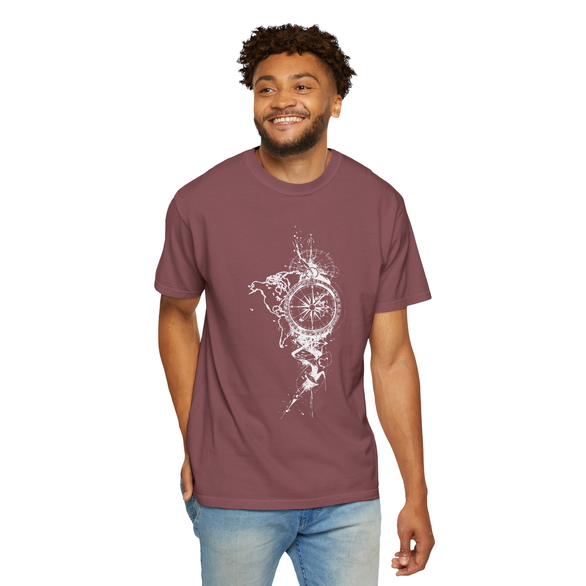 Compass Splash T-Shirt — Nautical Adventure Graphic Tee - Image 2