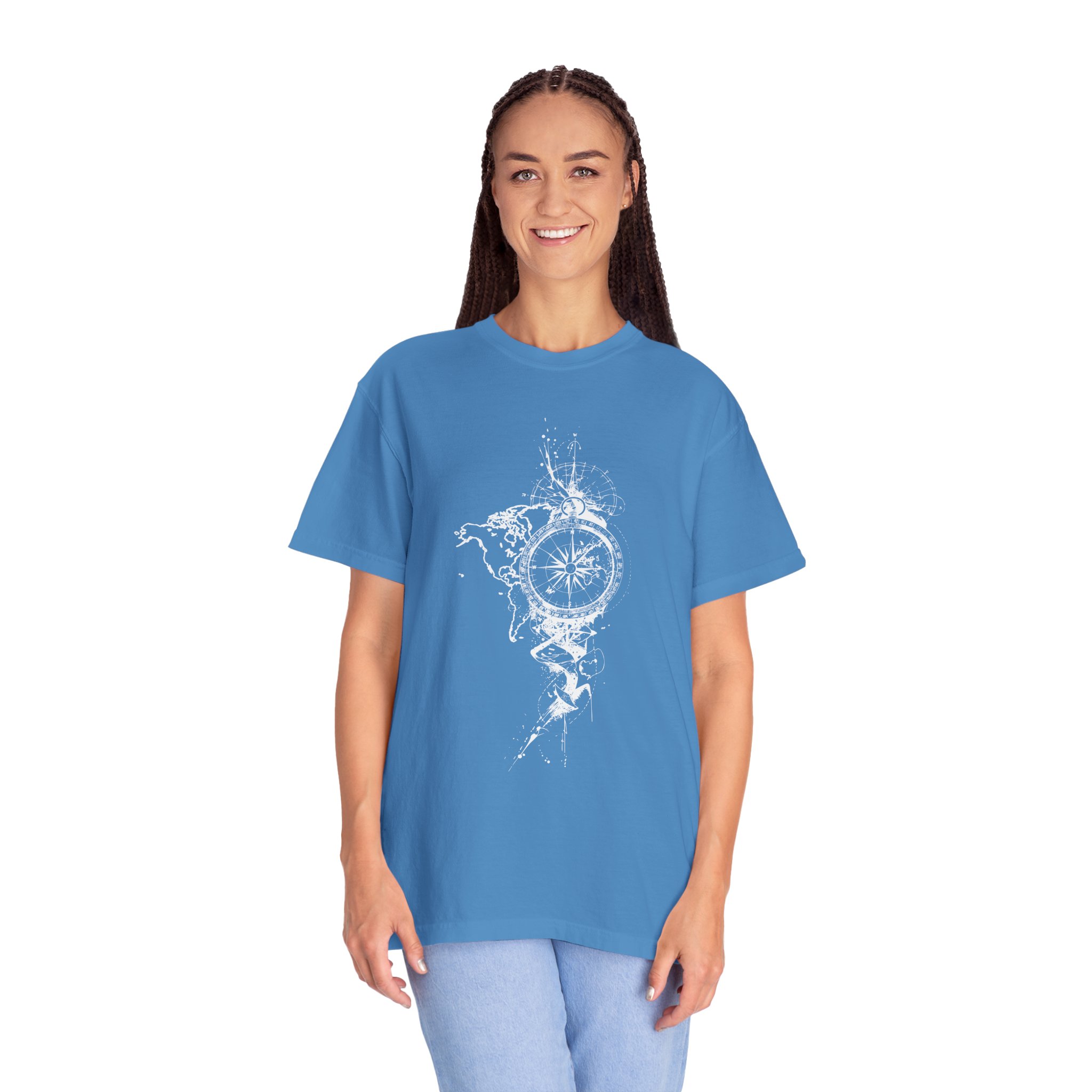 Compass Splash T-Shirt — Adventure Graphic Tee with Water Compass Design - Image 11