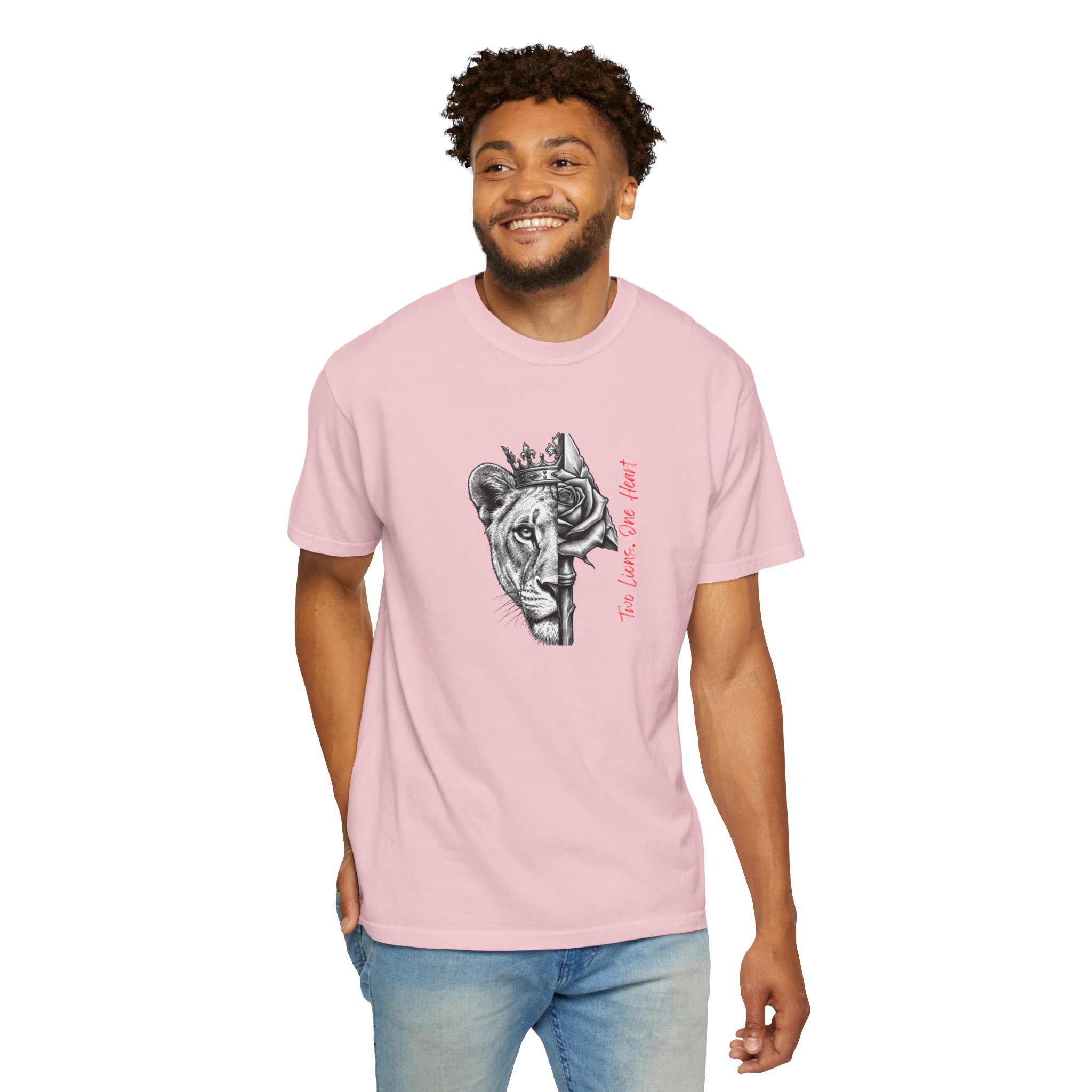 Lion King Crown T-Shirt — “You Love Your Heart” Artistic Half-Face Design - Image 18