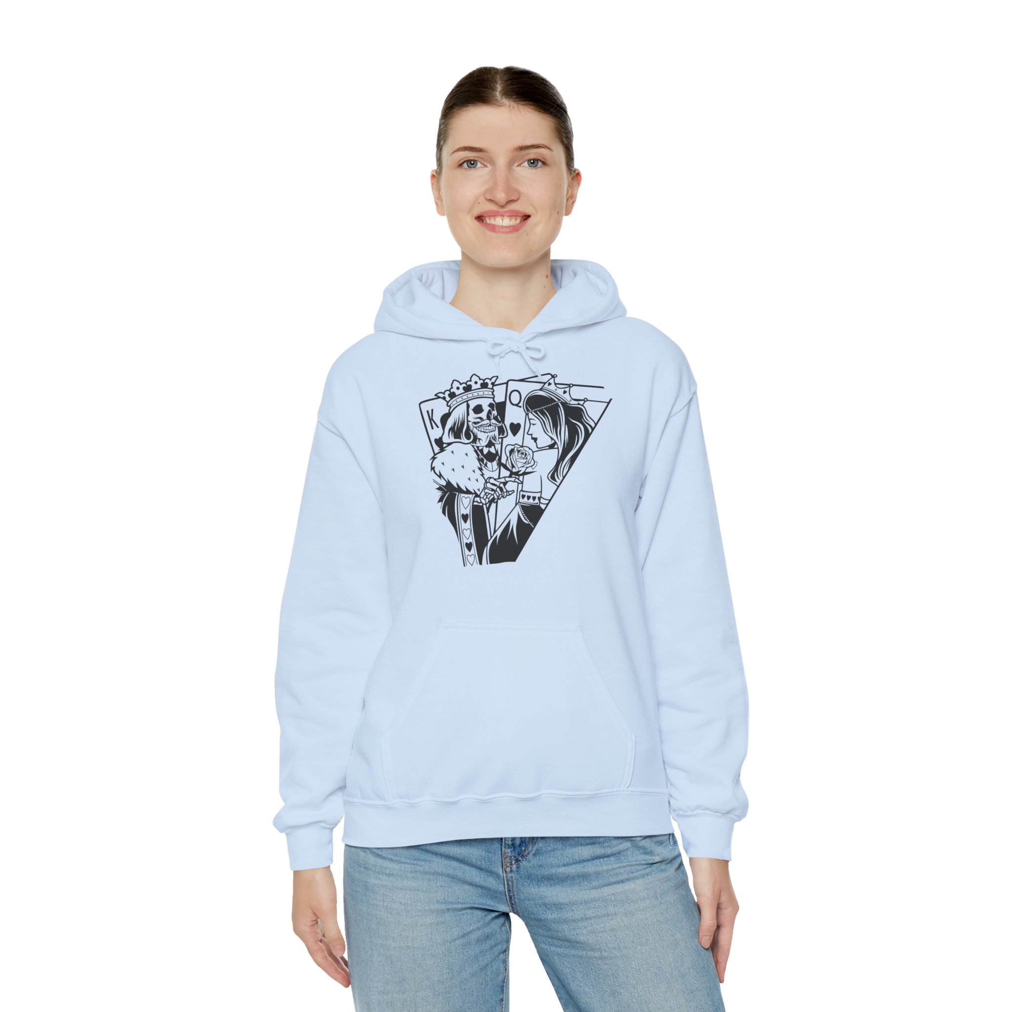 Skeleton King Graphic Hoodie – Skull Playing Cards Anime-Style Pullover - Image 6