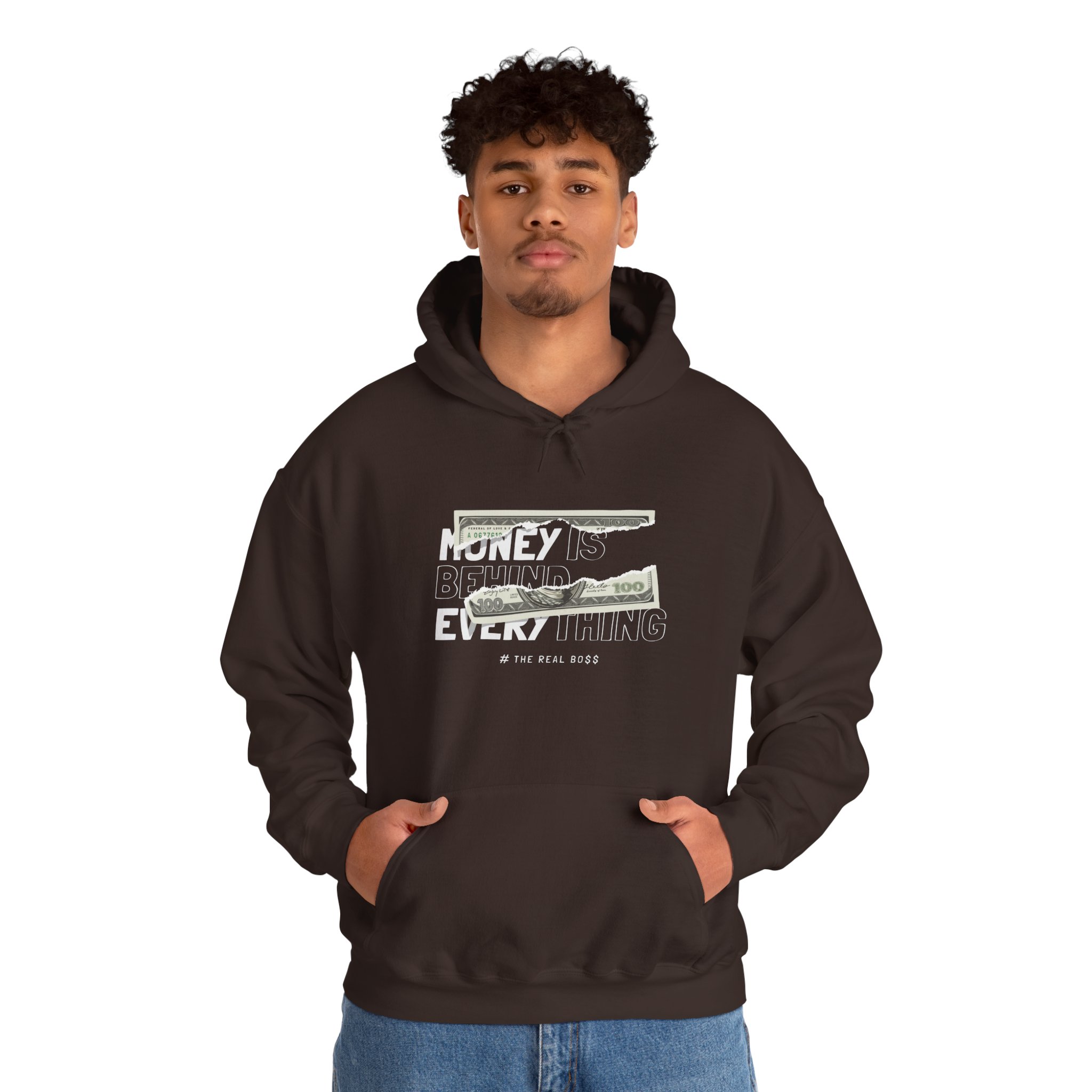 Hoodie - "Money Over Everything" Graphic Pullover - Image 3
