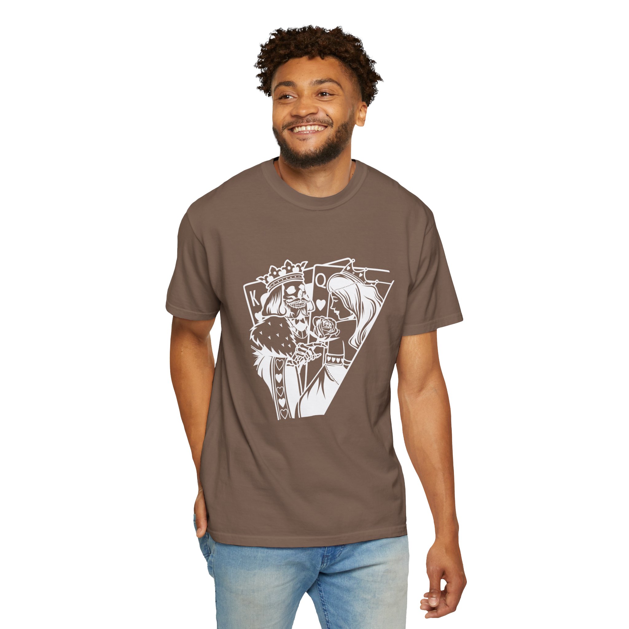 Playing Card King & Queen T-Shirt — Romantic Royalty Graphic Tee - Image 3