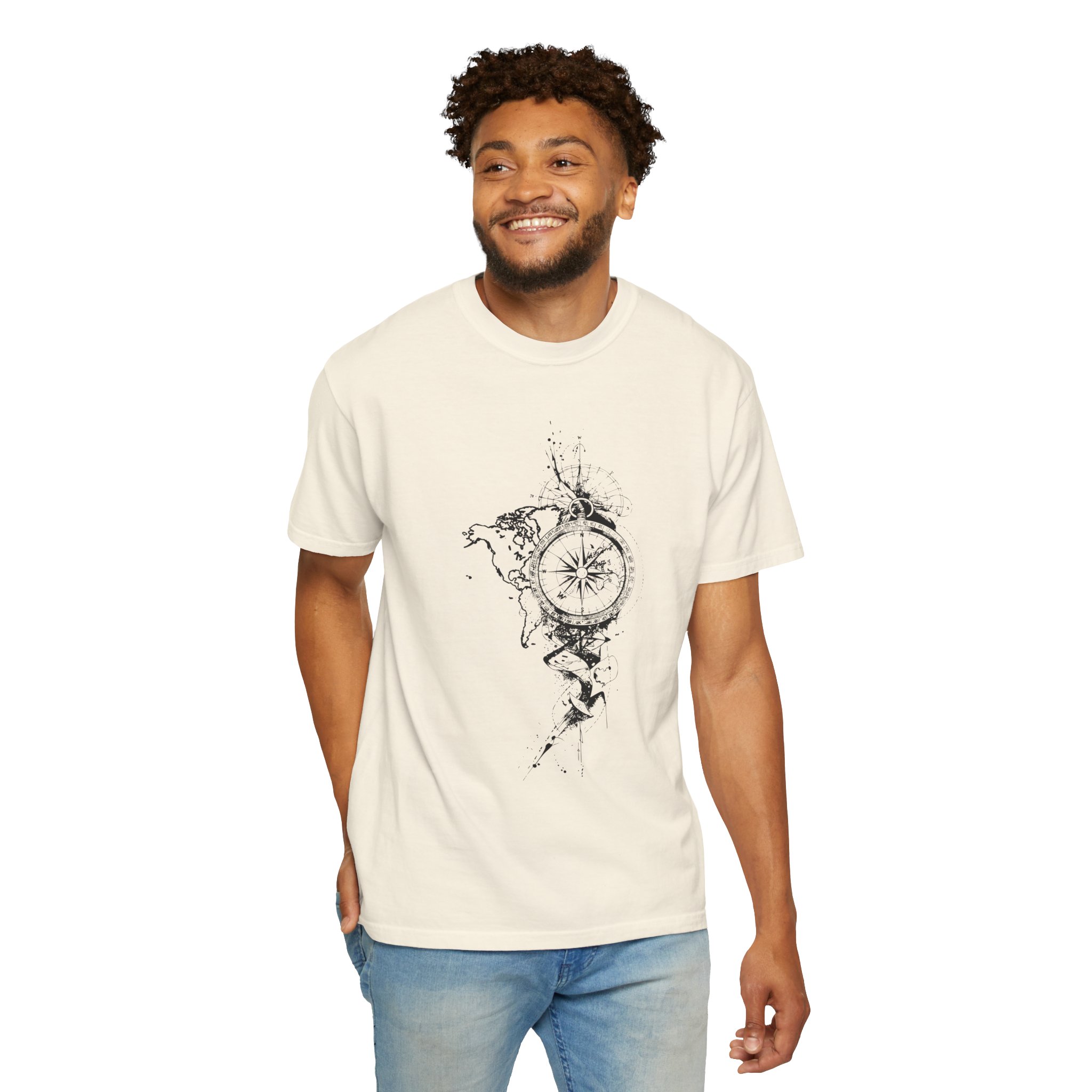 Compass Splash T-Shirt — Nautical Adventure Graphic Tee - Image 2