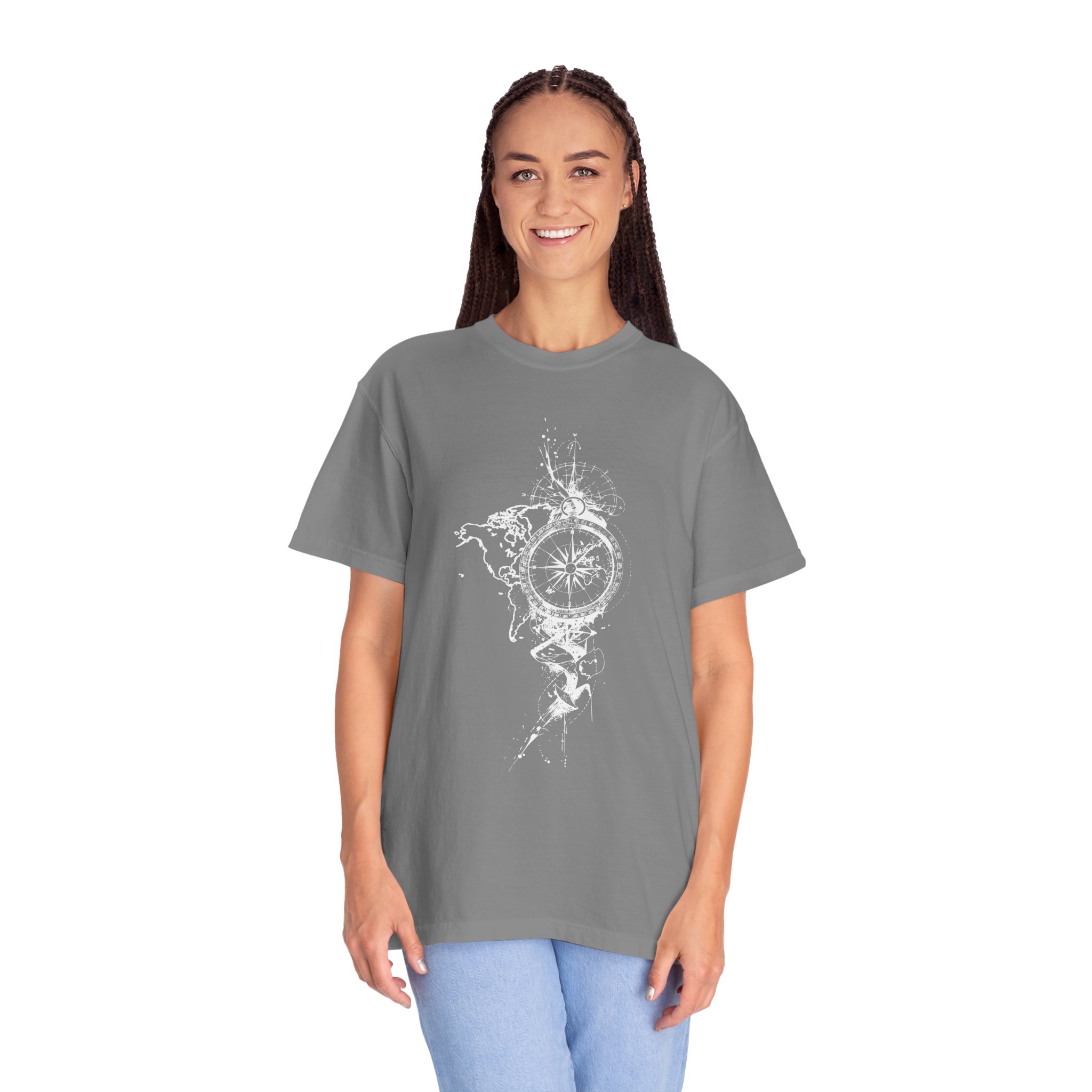 Compass Splash T-Shirt — Adventure Graphic Tee with Water Compass Design - Image 5