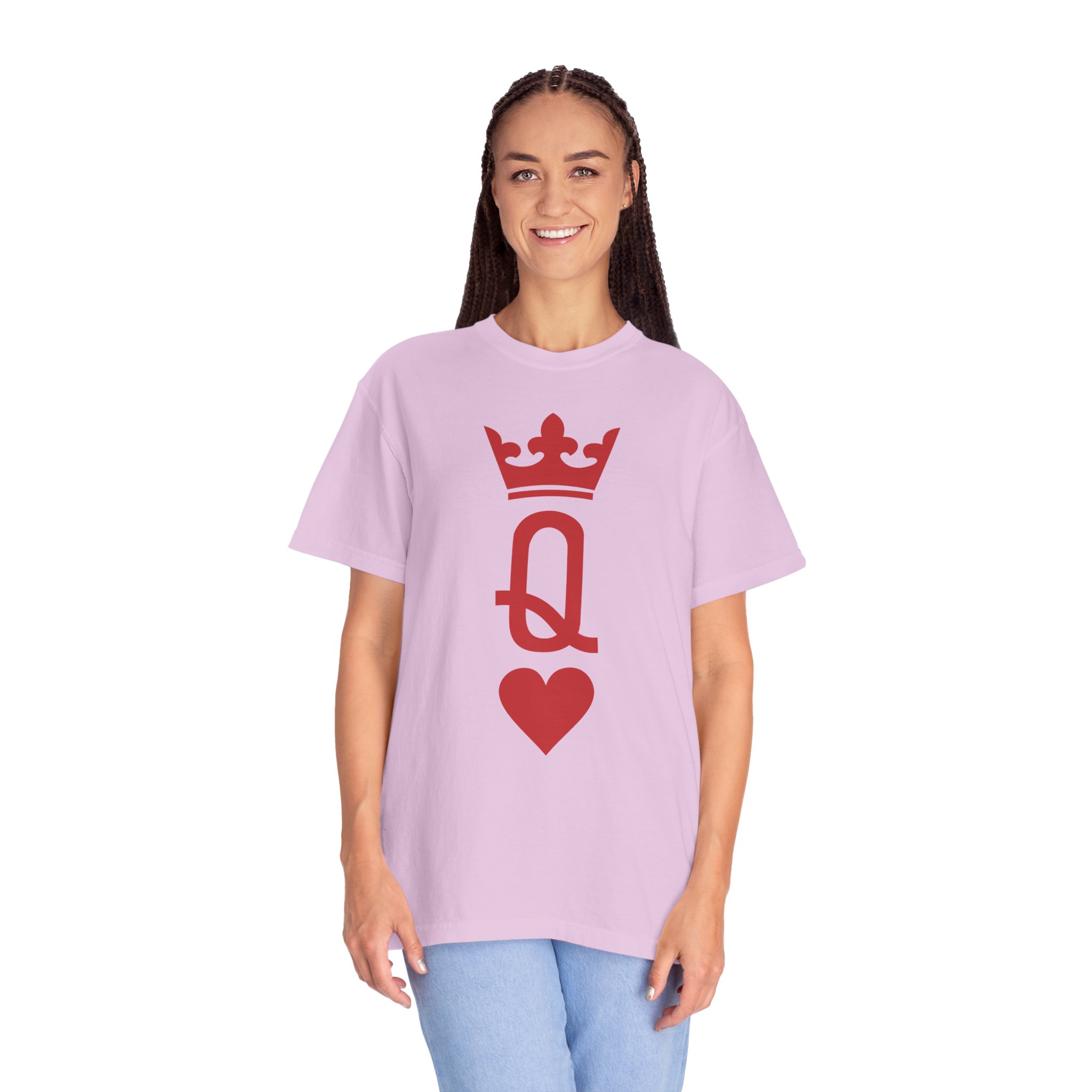 Queen of Hearts T-Shirt — Red Playing Card Q with Crown & Heart - Image 18