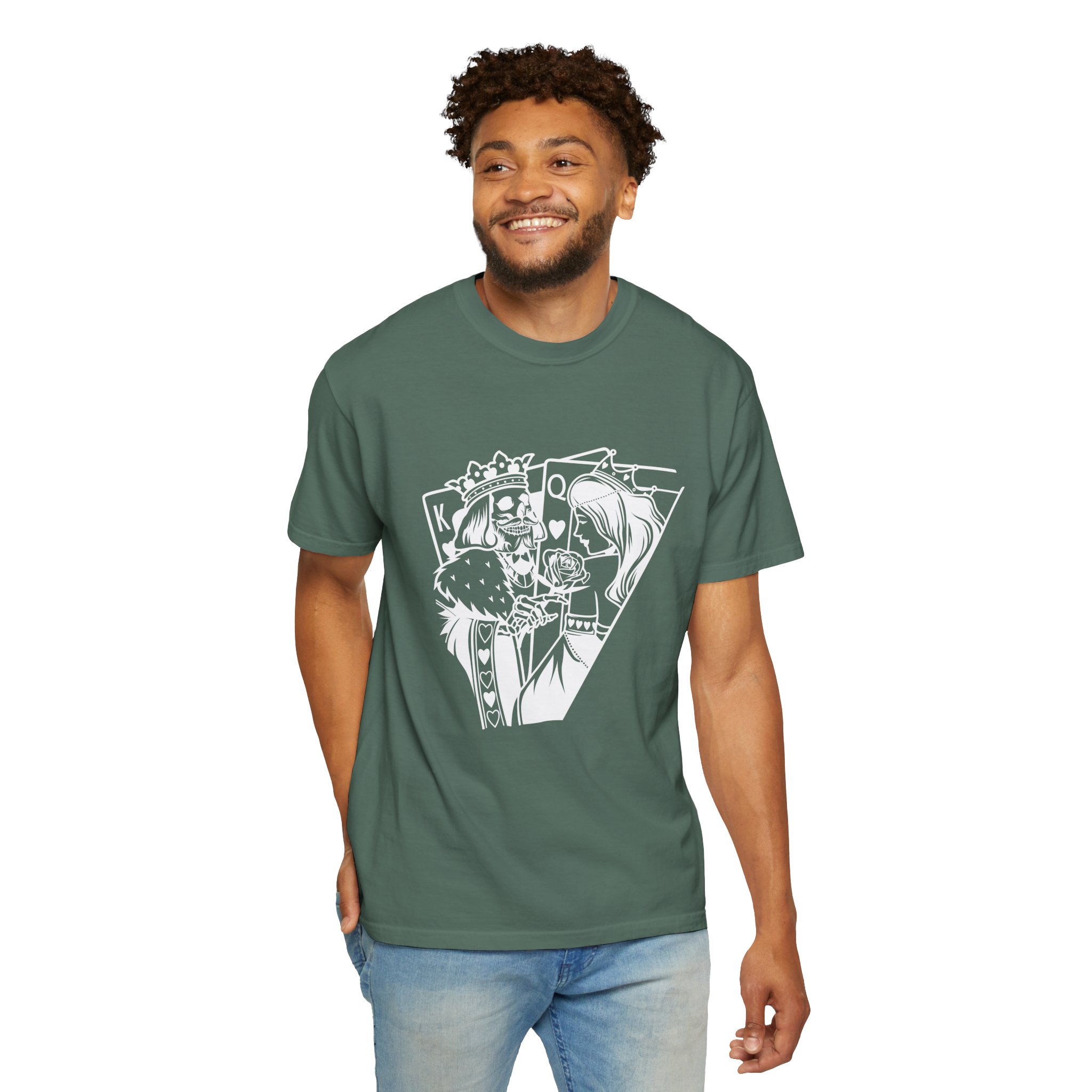 Playing Card King & Queen T-Shirt — Romantic Royalty Graphic Tee - Image 7