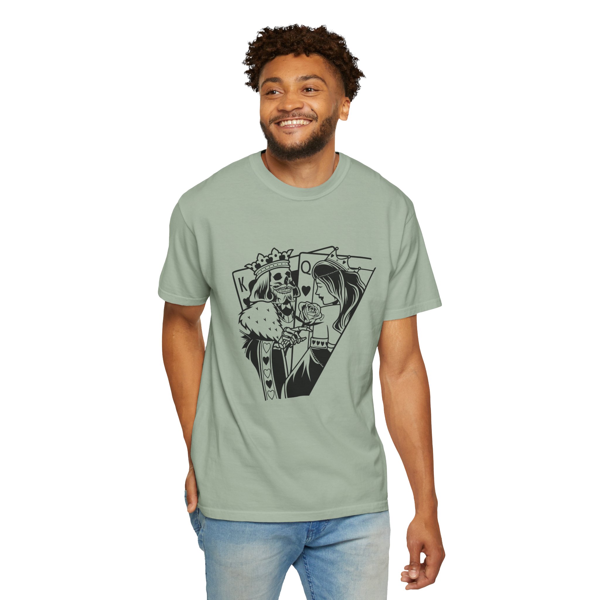 King & Queen Skull T-Shirt — Gothic Playing Card Design - Image 9