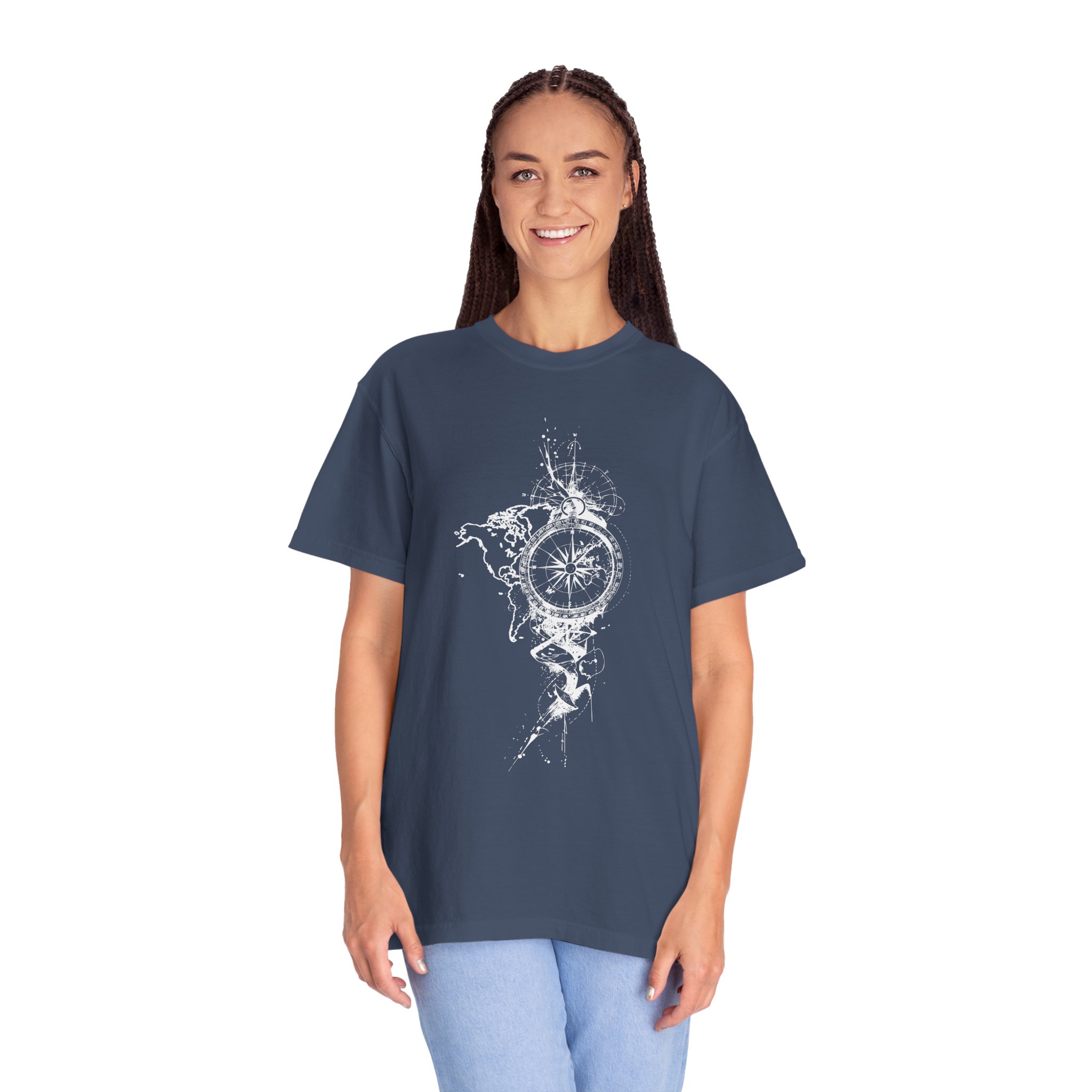 Compass Splash T-Shirt — Adventure Graphic Tee with Water Compass Design - Image 12