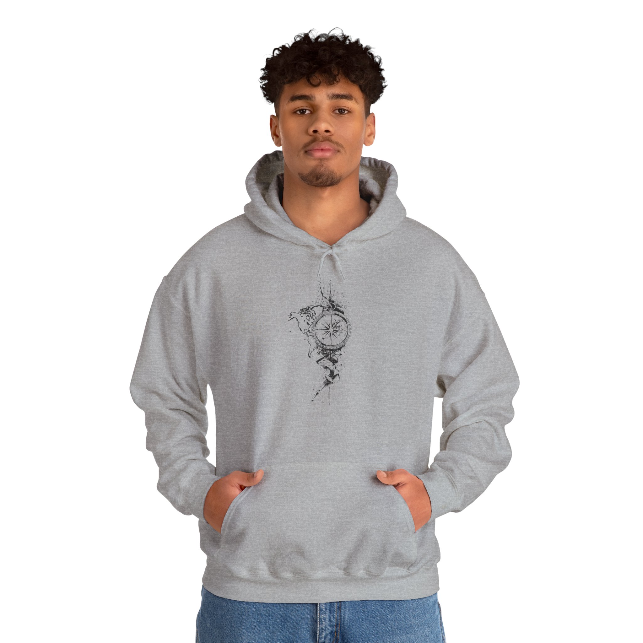 Compass Rose Hoodie — Minimal Nautical Compass Illustration Hoodie - Image 4