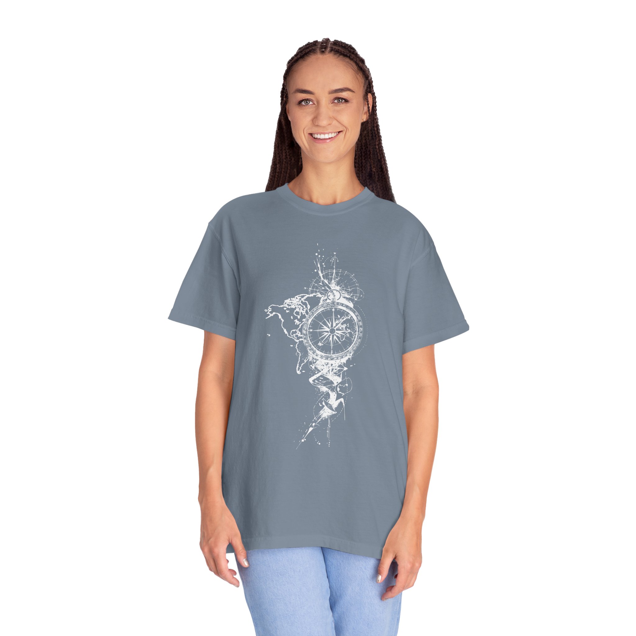 Compass Splash T-Shirt — Adventure Graphic Tee with Water Compass Design - Image 10