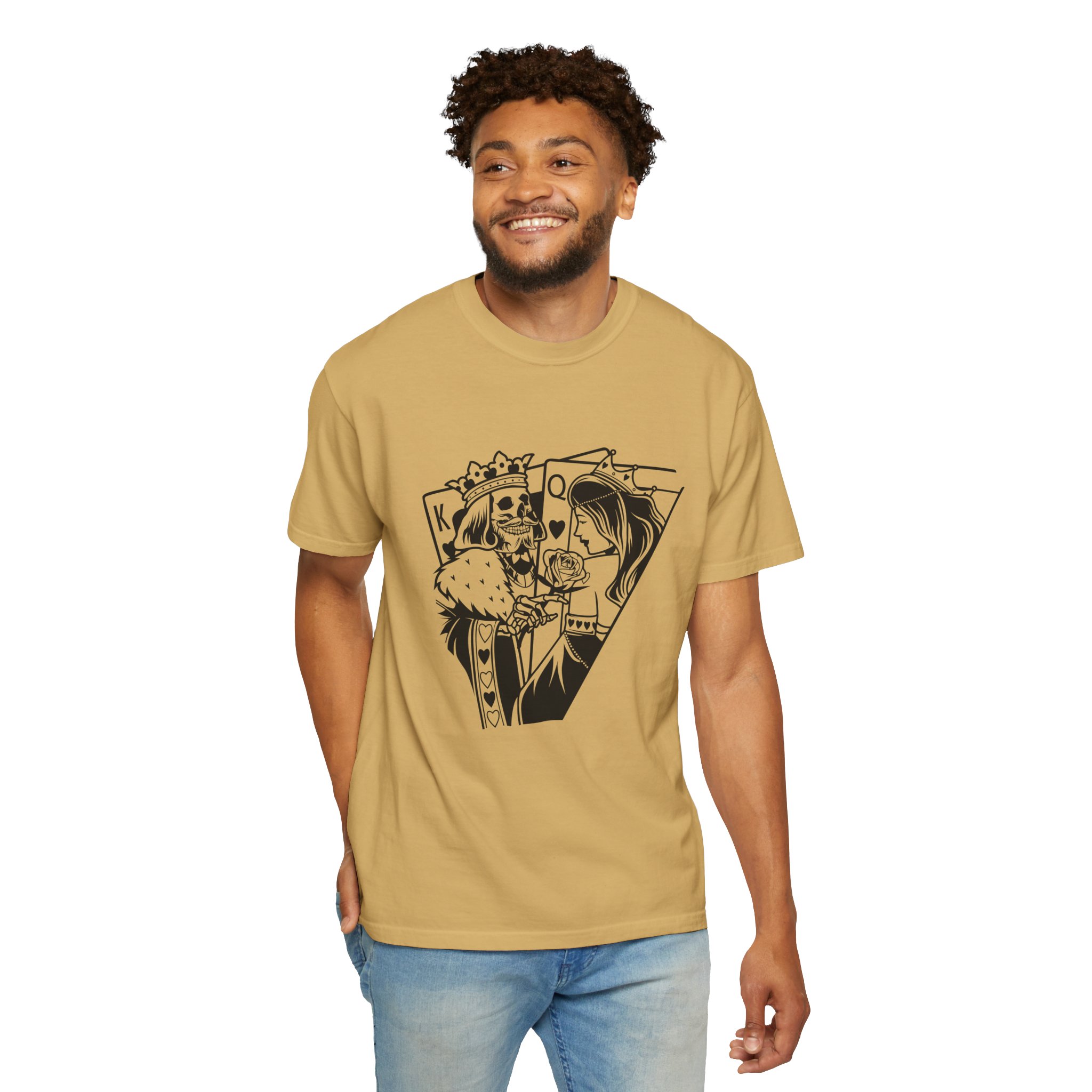 King & Queen Skull T-Shirt — Gothic Playing Card Design - Image 5