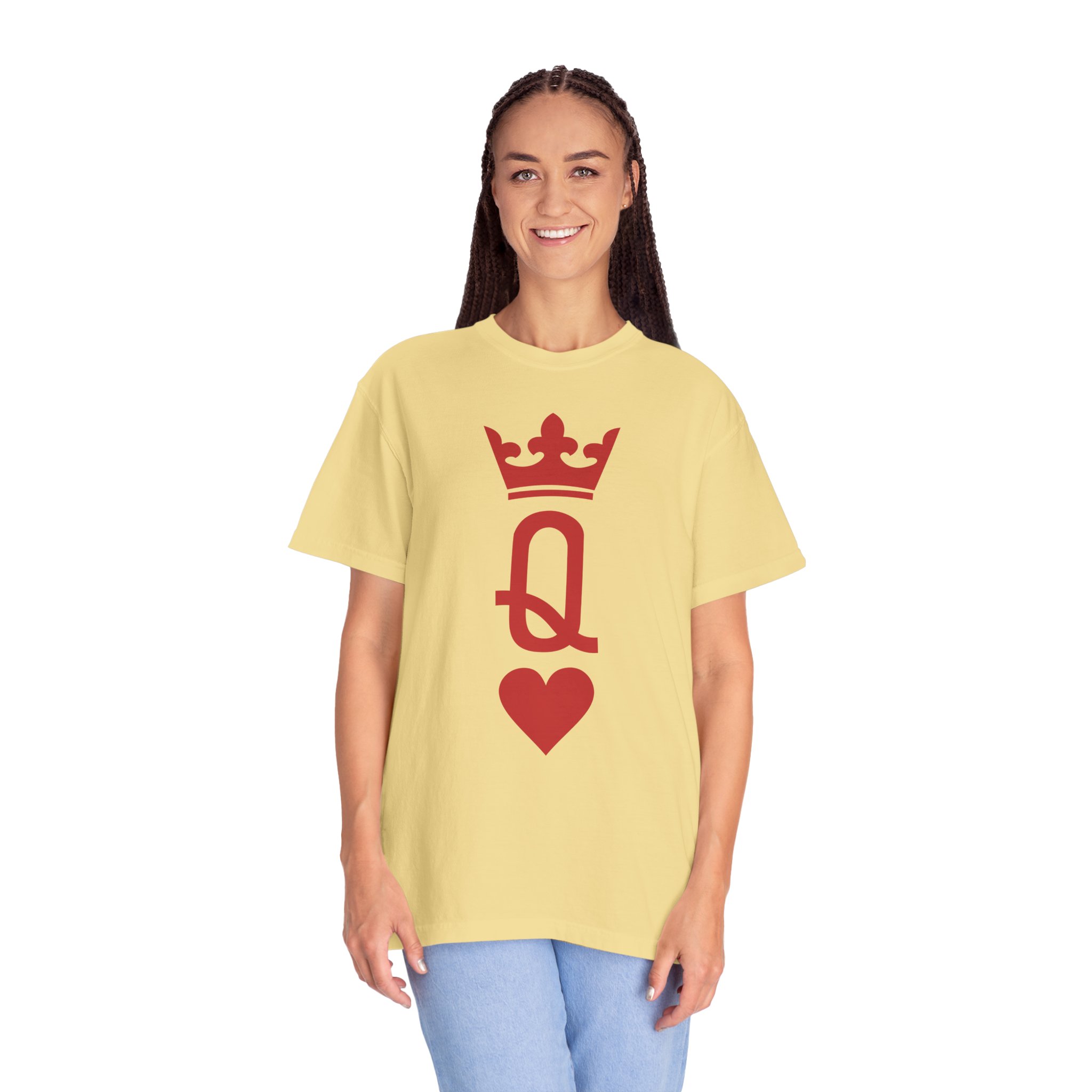 Queen of Hearts T-Shirt — Red Playing Card Q with Crown & Heart - Image 6