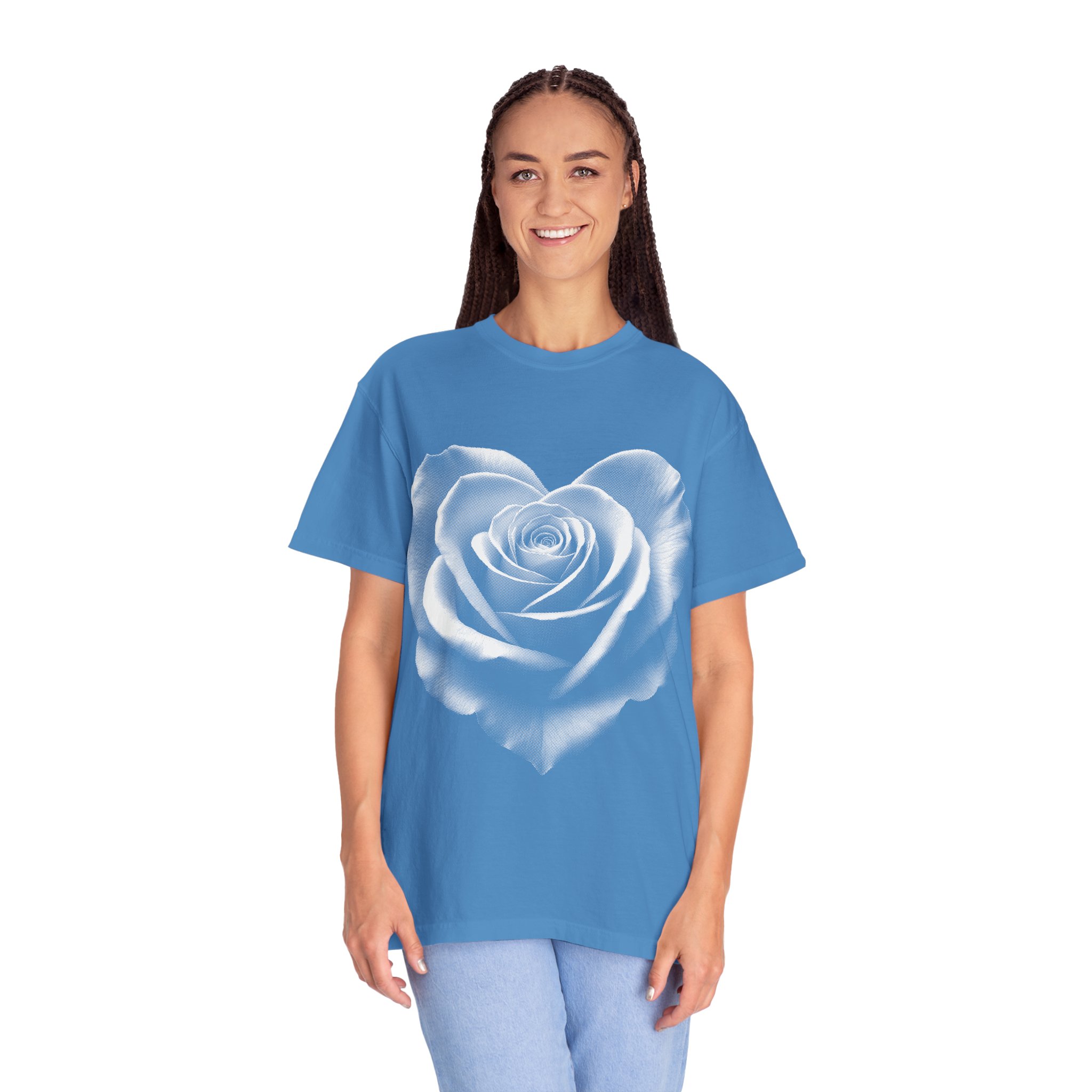 Rose Heart T-Shirt — Vintage White Rose Graphic Tee for Women & Men - Image 12
