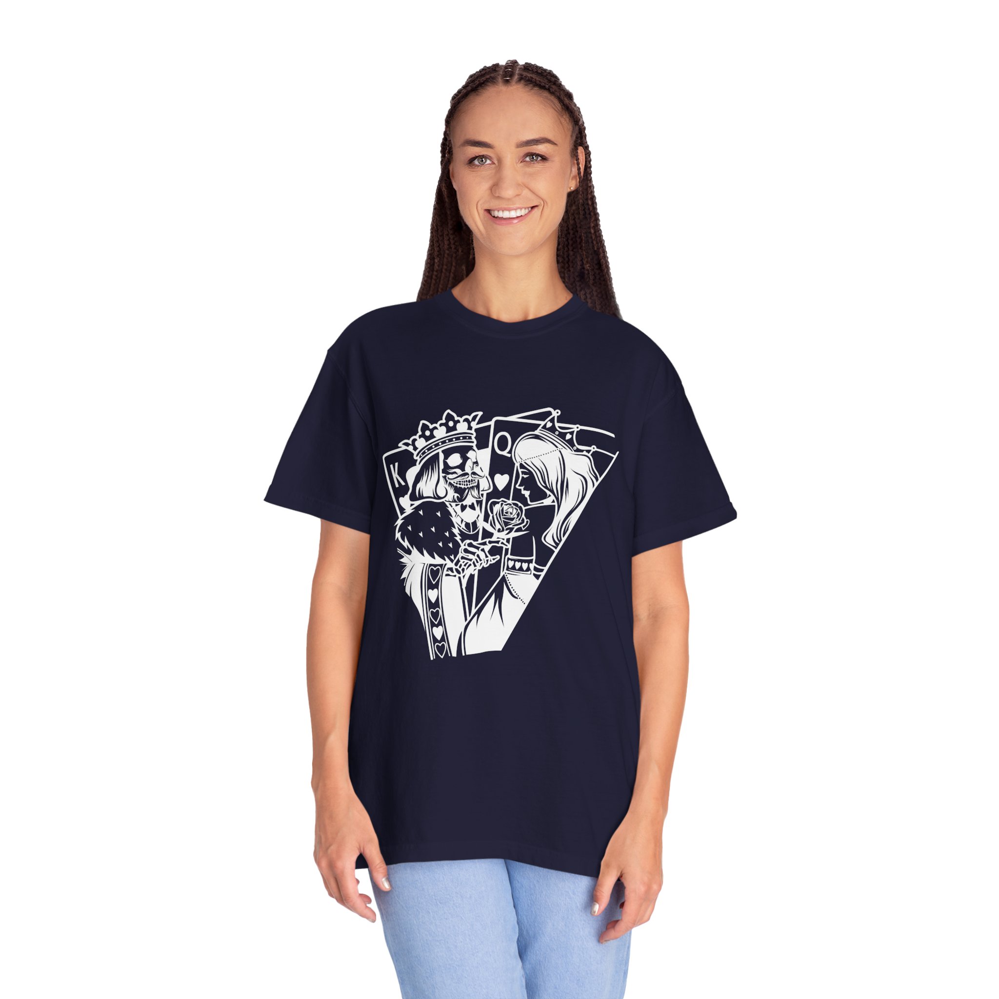 King and Queen Playing Cards T-Shirt — Romantic Card Game Illustration - Image 18