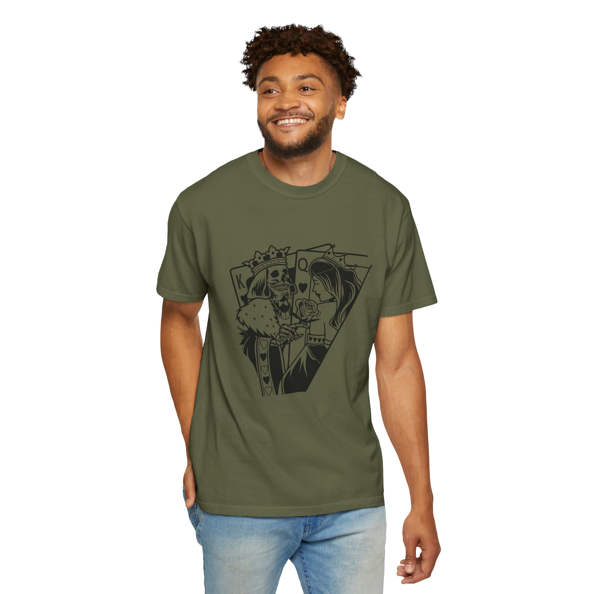 King & Queen Skull T-Shirt — Gothic Playing Card Design - Image 8