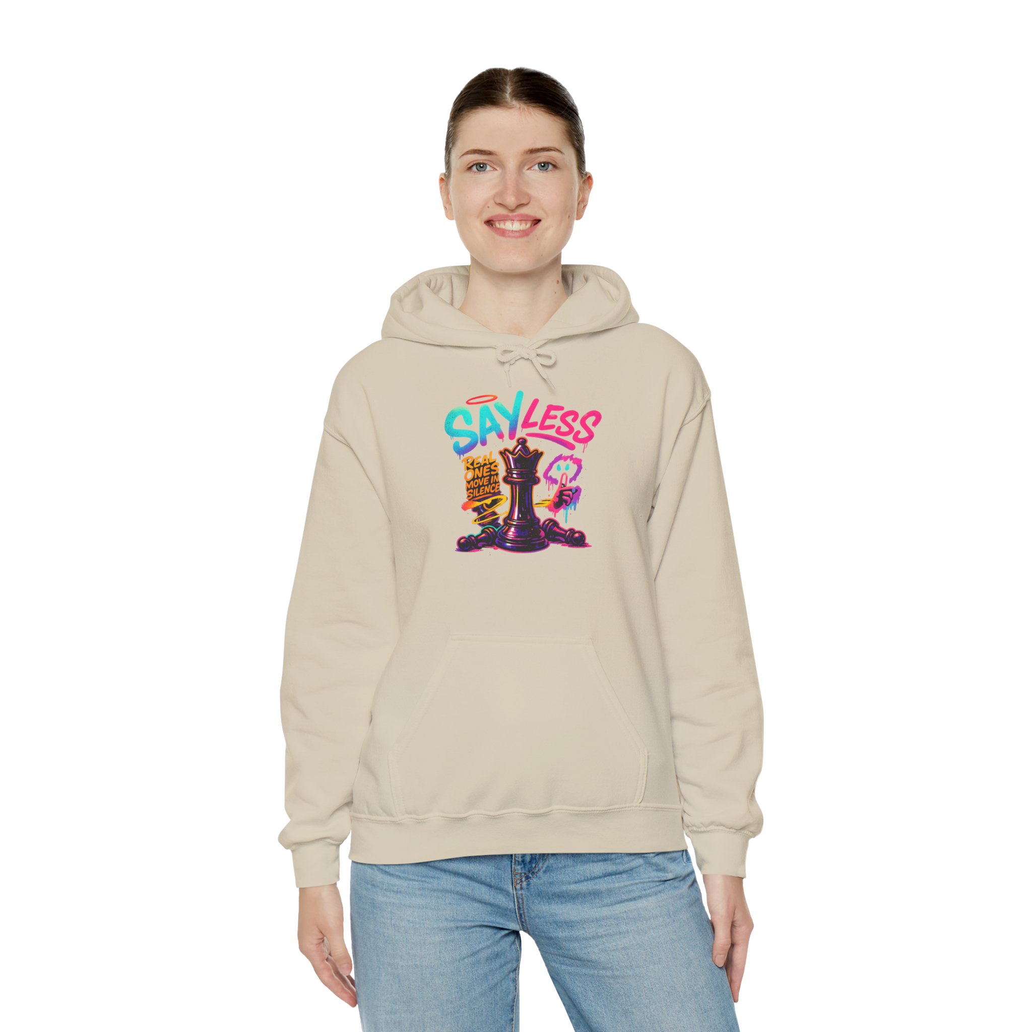 Sayless Chess Hoodie — Playful Chess King Graphic Pullover - Image 4