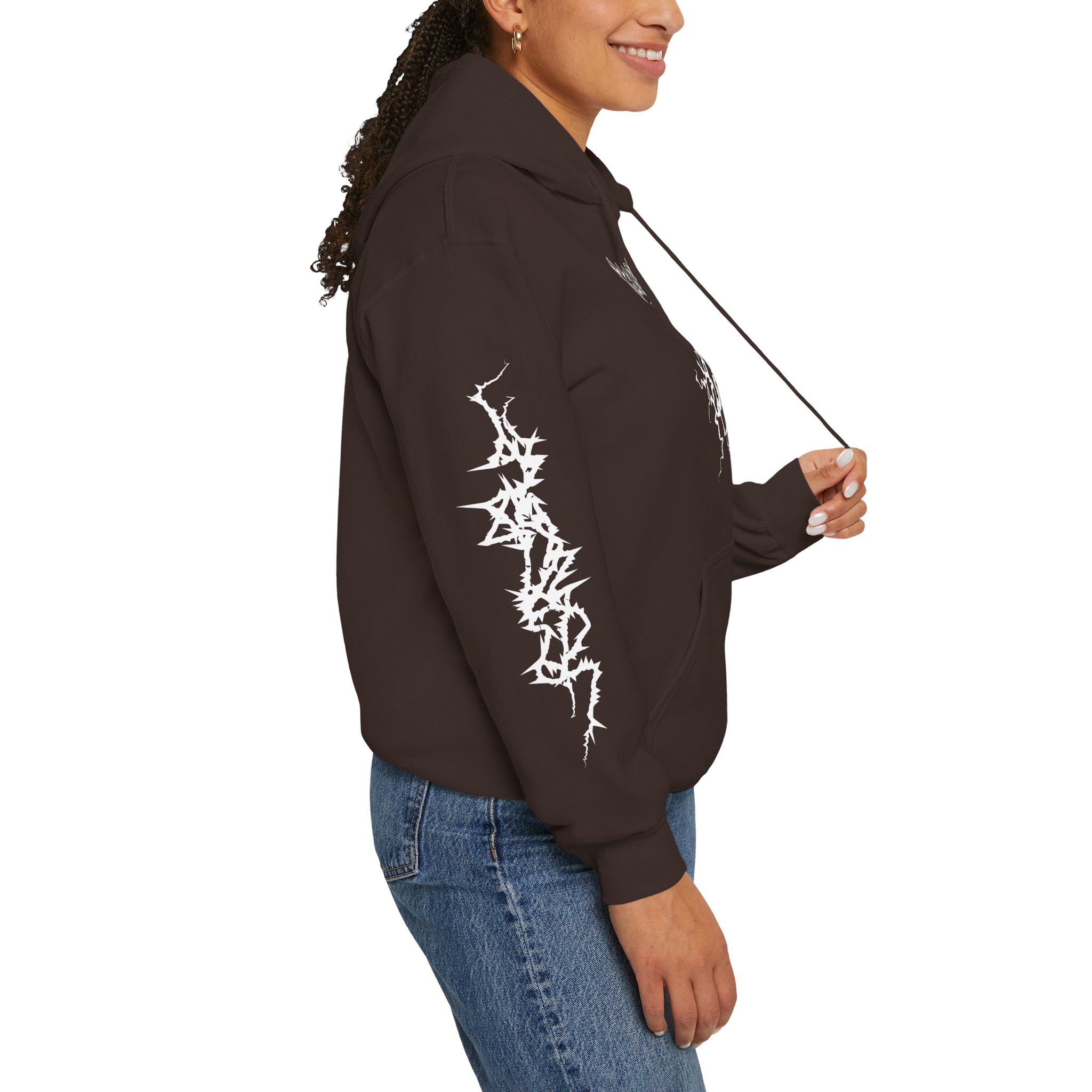 Scary Skull Black Hoodie — Gothic Horror Graphic Pullover - Image 26