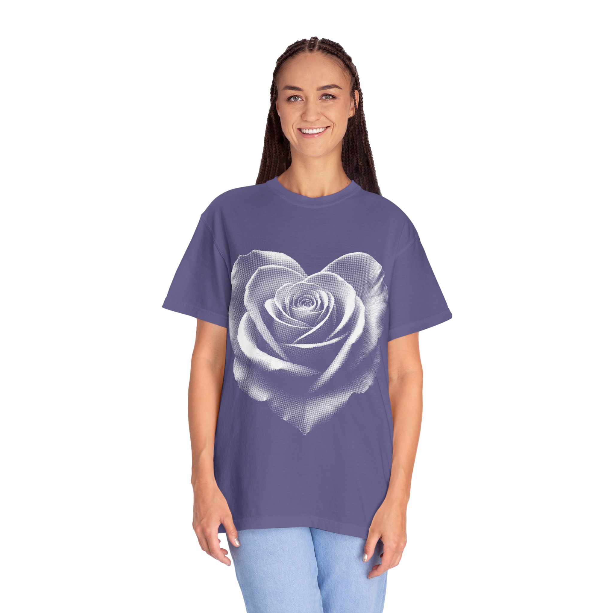 Rose Heart T-Shirt — Vintage White Rose Graphic Tee for Women & Men - Image 16