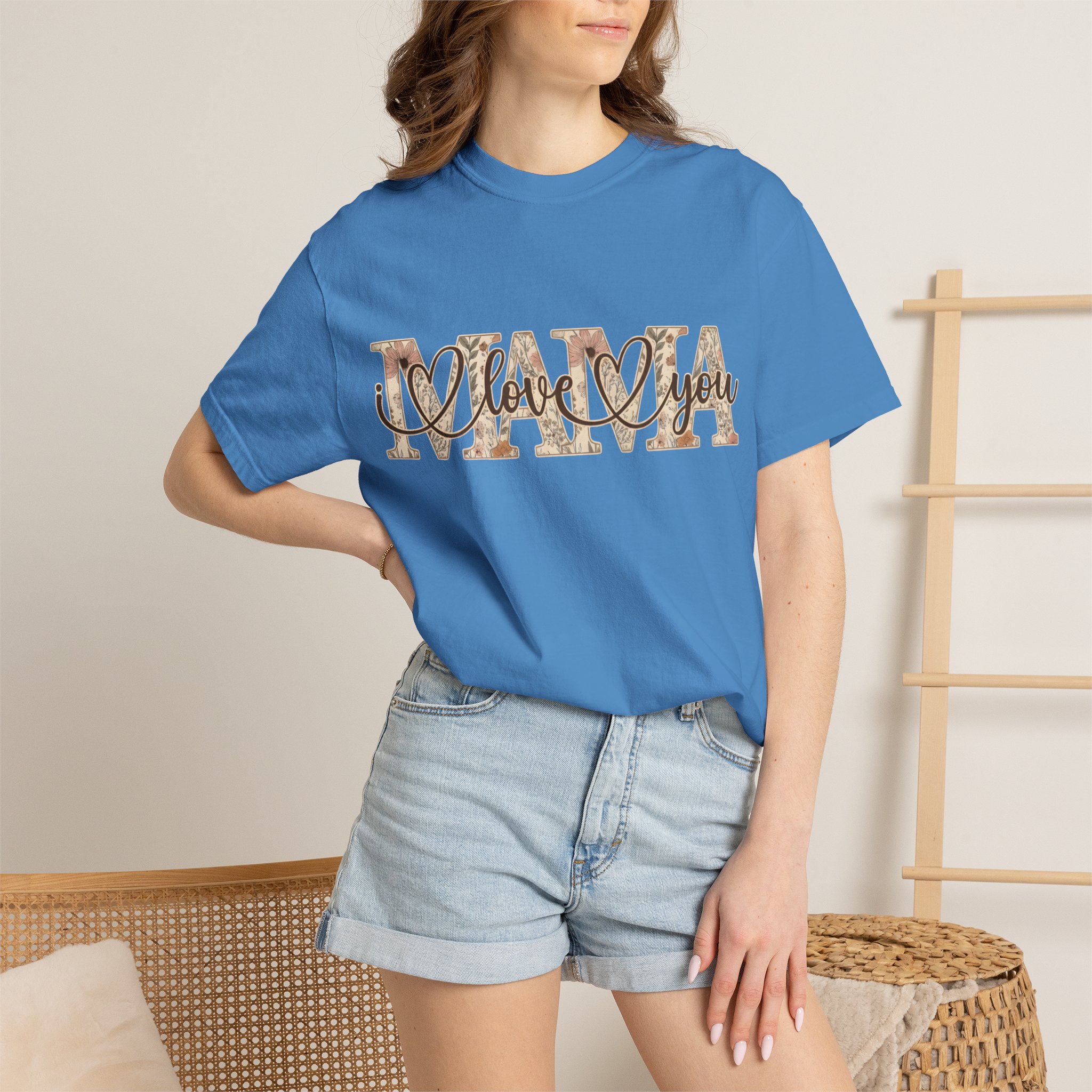 Mama I Love You T-Shirt — Floral Leopard Mom Tee - Image 75