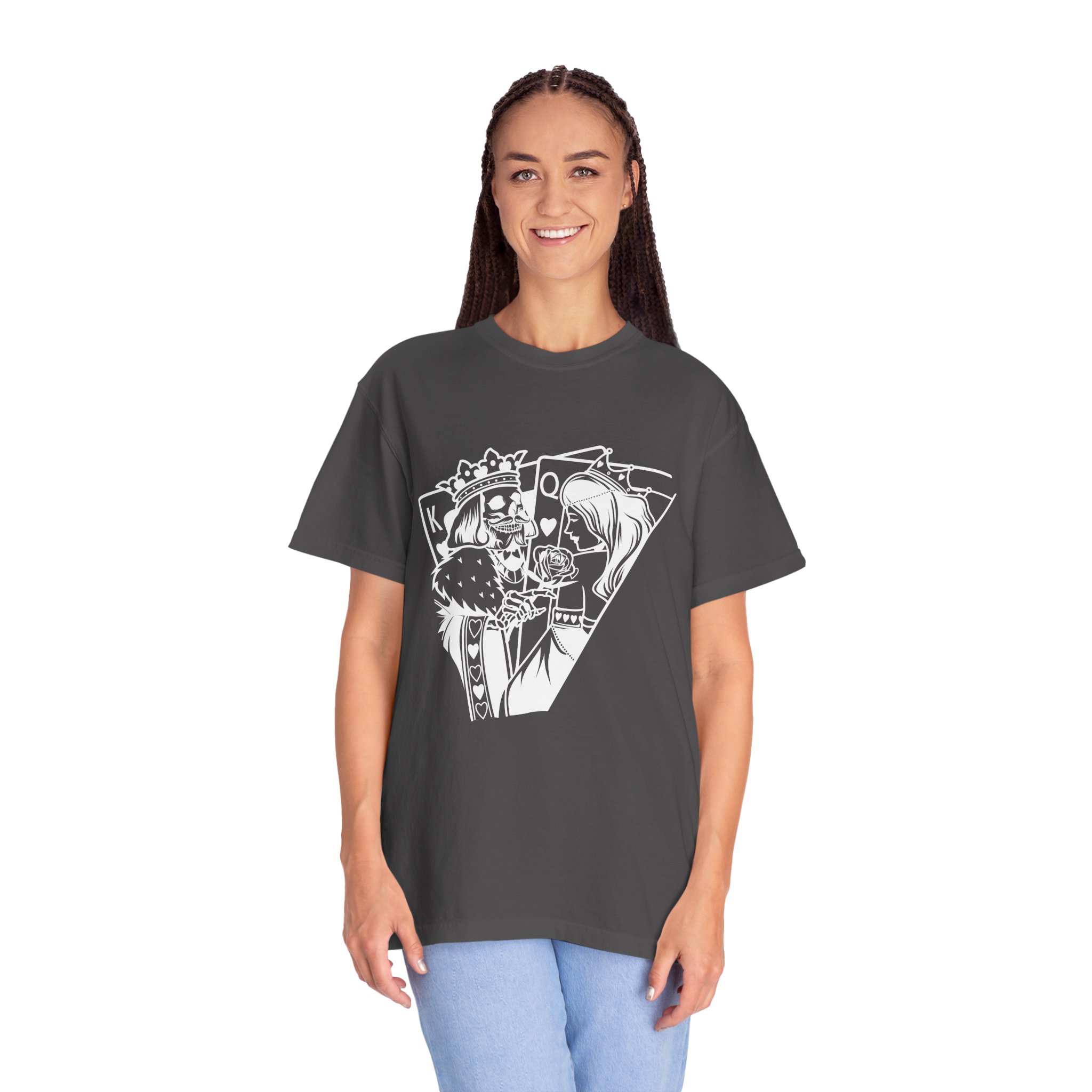 King and Queen Playing Cards T-Shirt — Romantic Card Game Illustration - Image 19