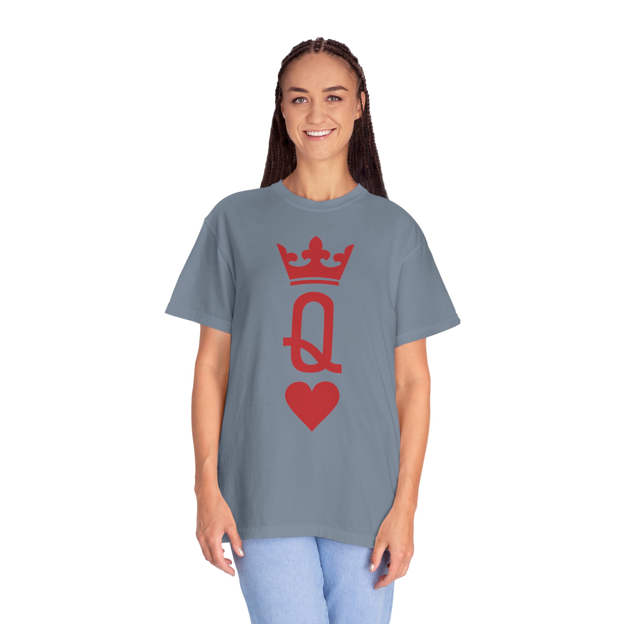 Queen of Hearts T-Shirt — Red Playing Card Q with Crown & Heart - Image 13