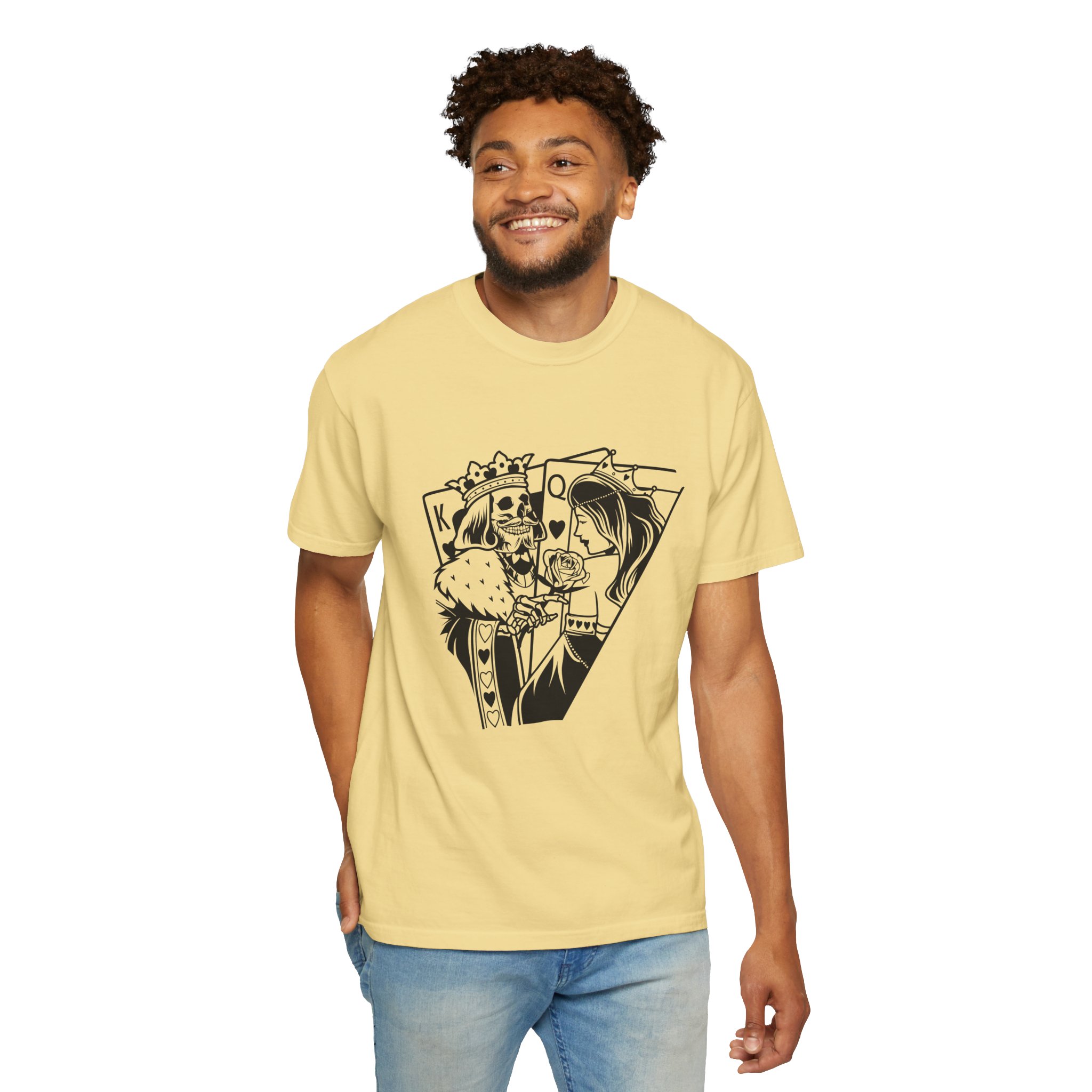 King & Queen Skull T-Shirt — Gothic Playing Card Design - Image 7