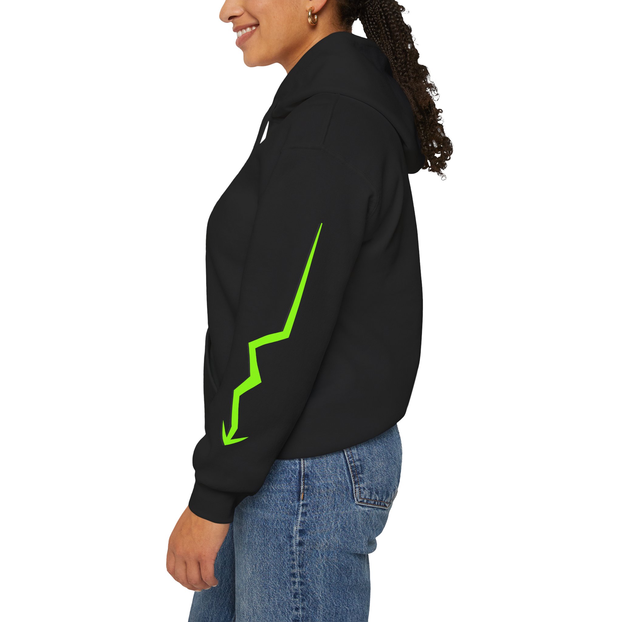 Next Level Hoodie — Neon Green Graphic Pullover - Image 3
