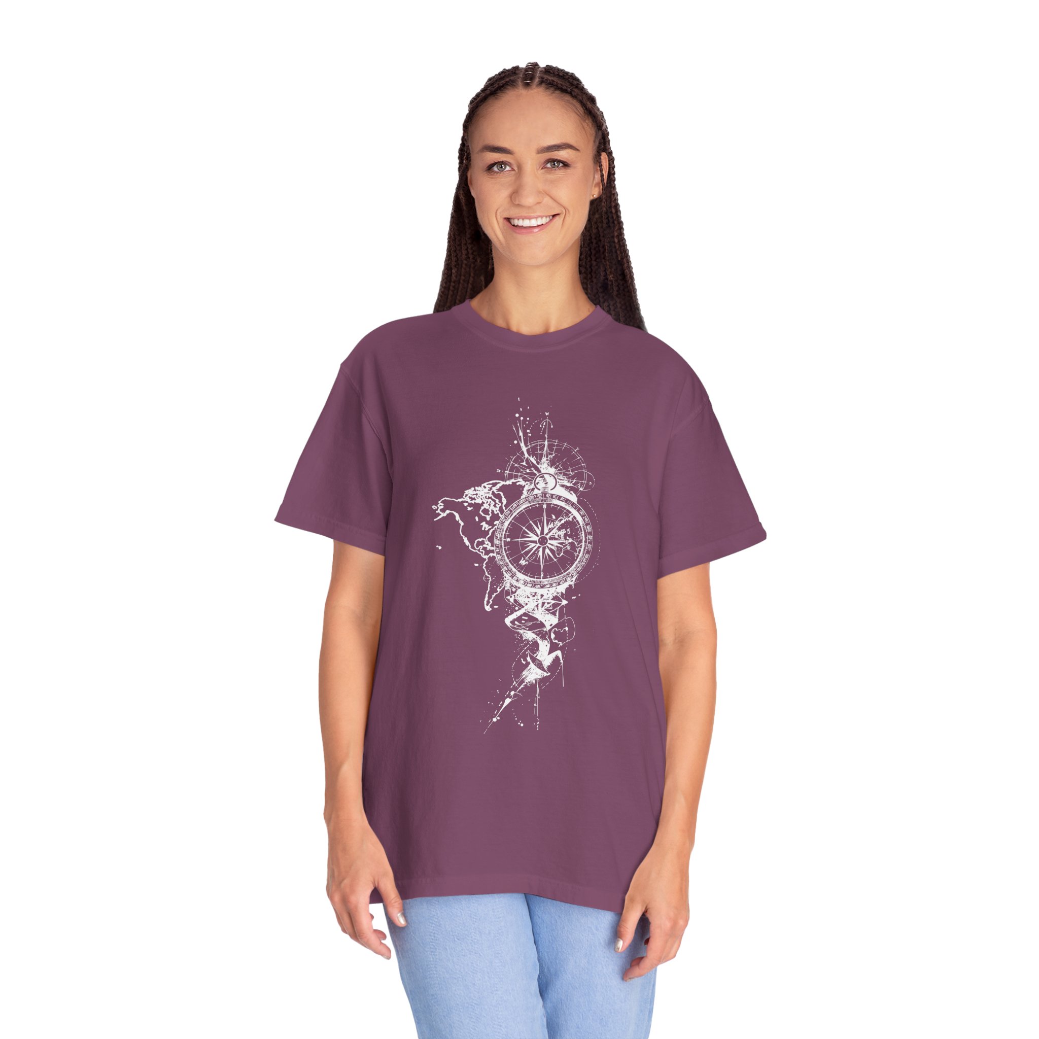 Compass Splash T-Shirt — Adventure Graphic Tee with Water Compass Design - Image 16