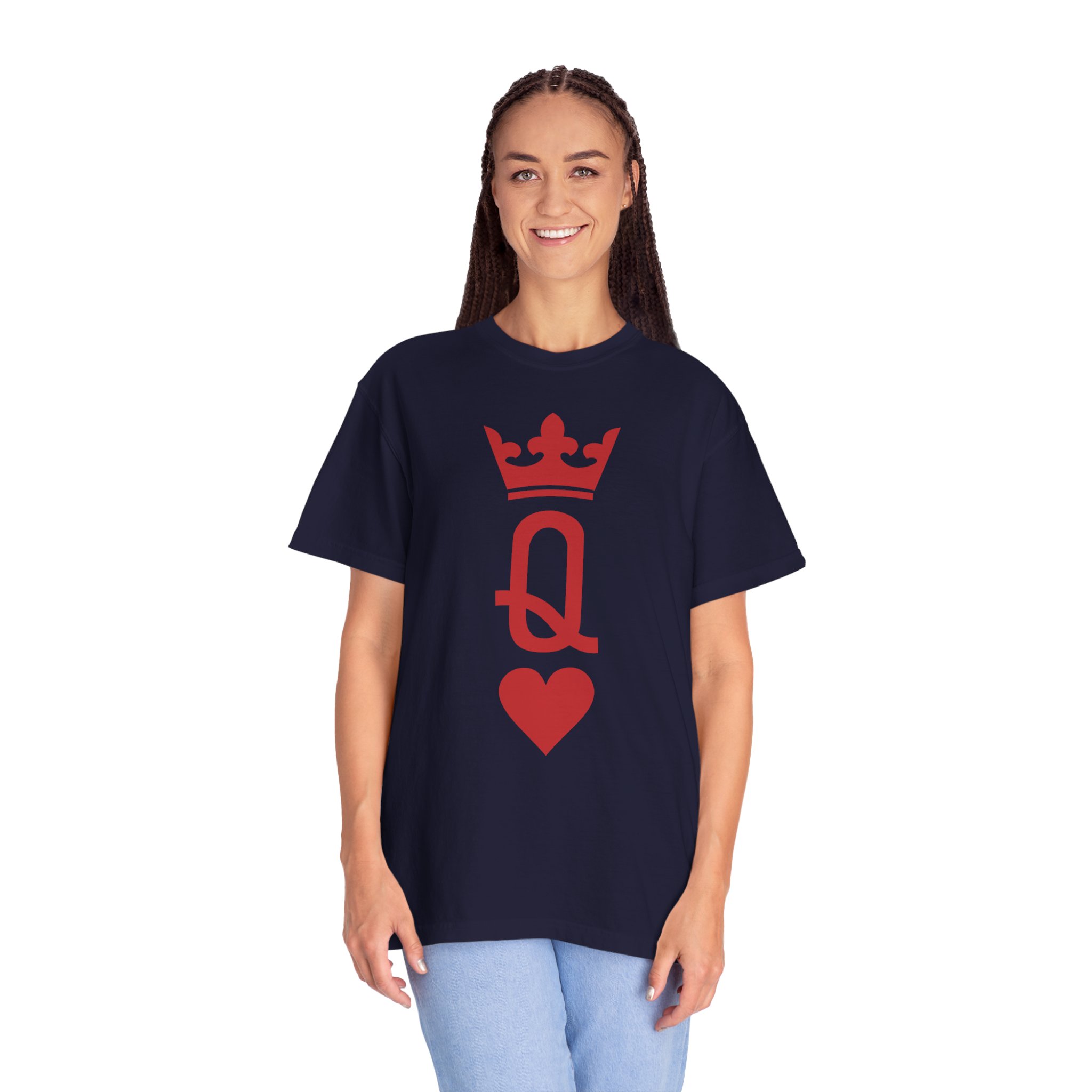 Queen of Hearts T-Shirt — Red Playing Card Q with Crown & Heart - Image 14
