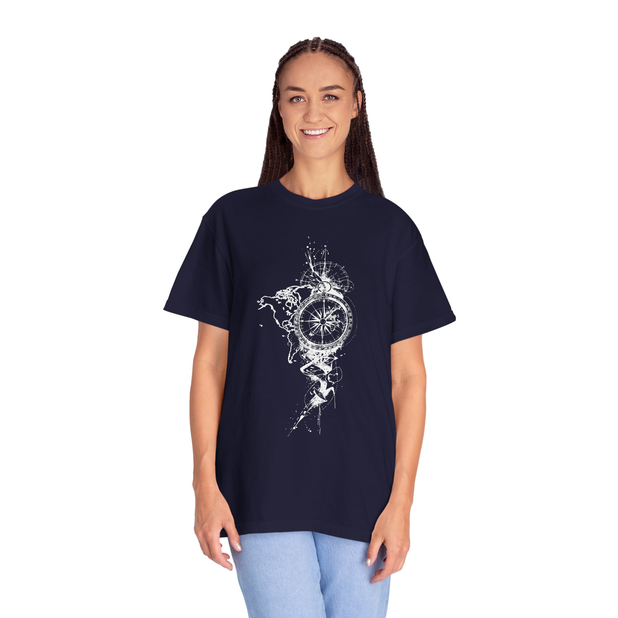 Compass Splash T-Shirt — Adventure Graphic Tee with Water Compass Design - Image 13