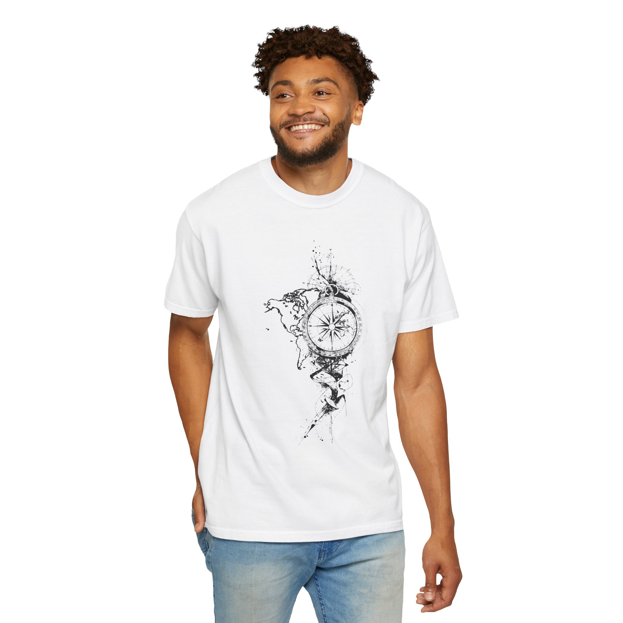Compass Splash T-Shirt — Nautical Adventure Graphic Tee