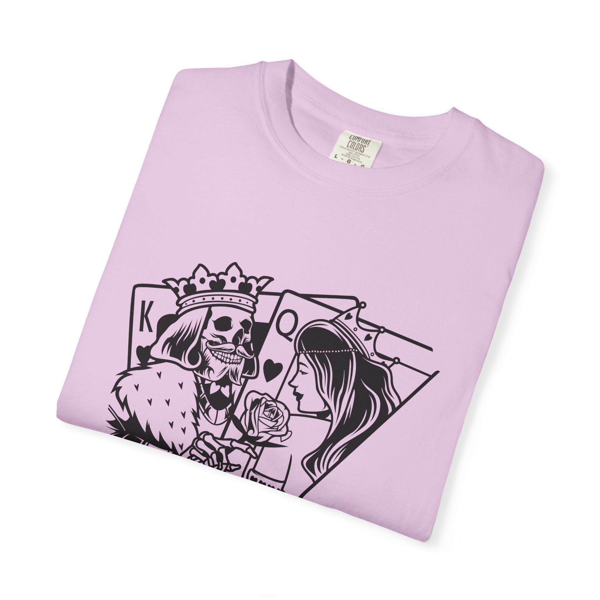 King & Queen Playing Card T-Shirt — Skeletal Romance Graphic Tee - Image 16