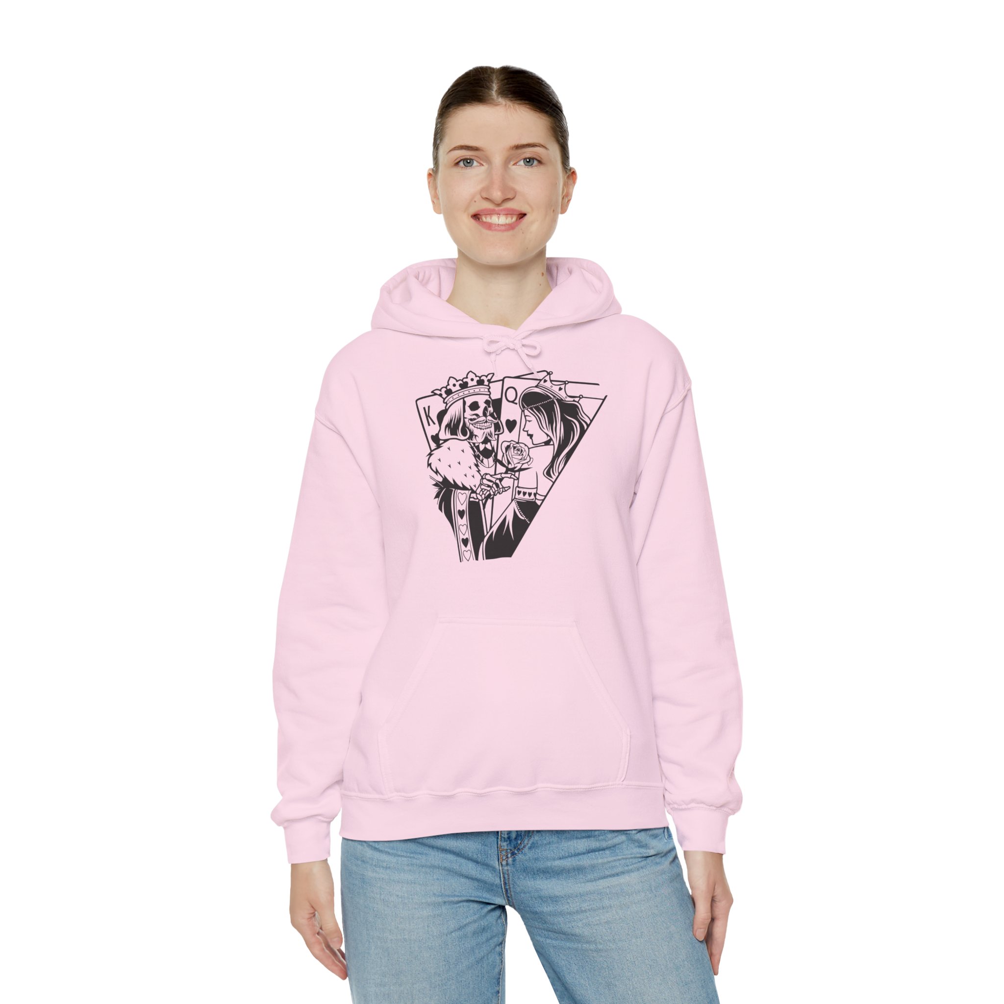 Skeleton King Graphic Hoodie – Skull Playing Cards Anime-Style Pullover - Image 7