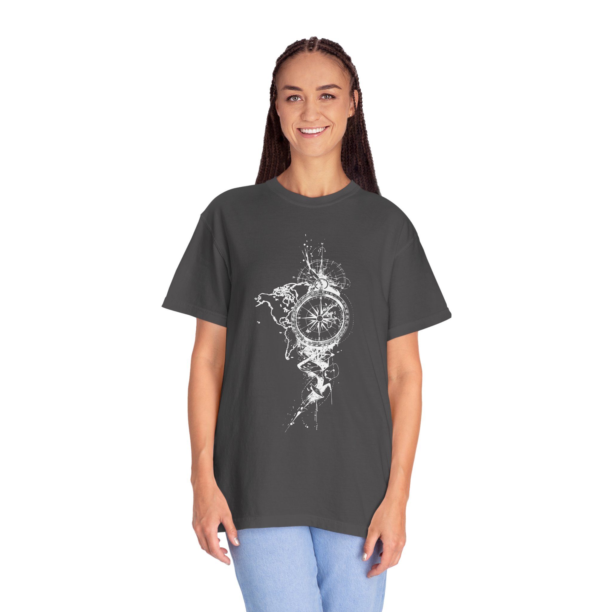 Compass Splash T-Shirt — Adventure Graphic Tee with Water Compass Design - Image 14