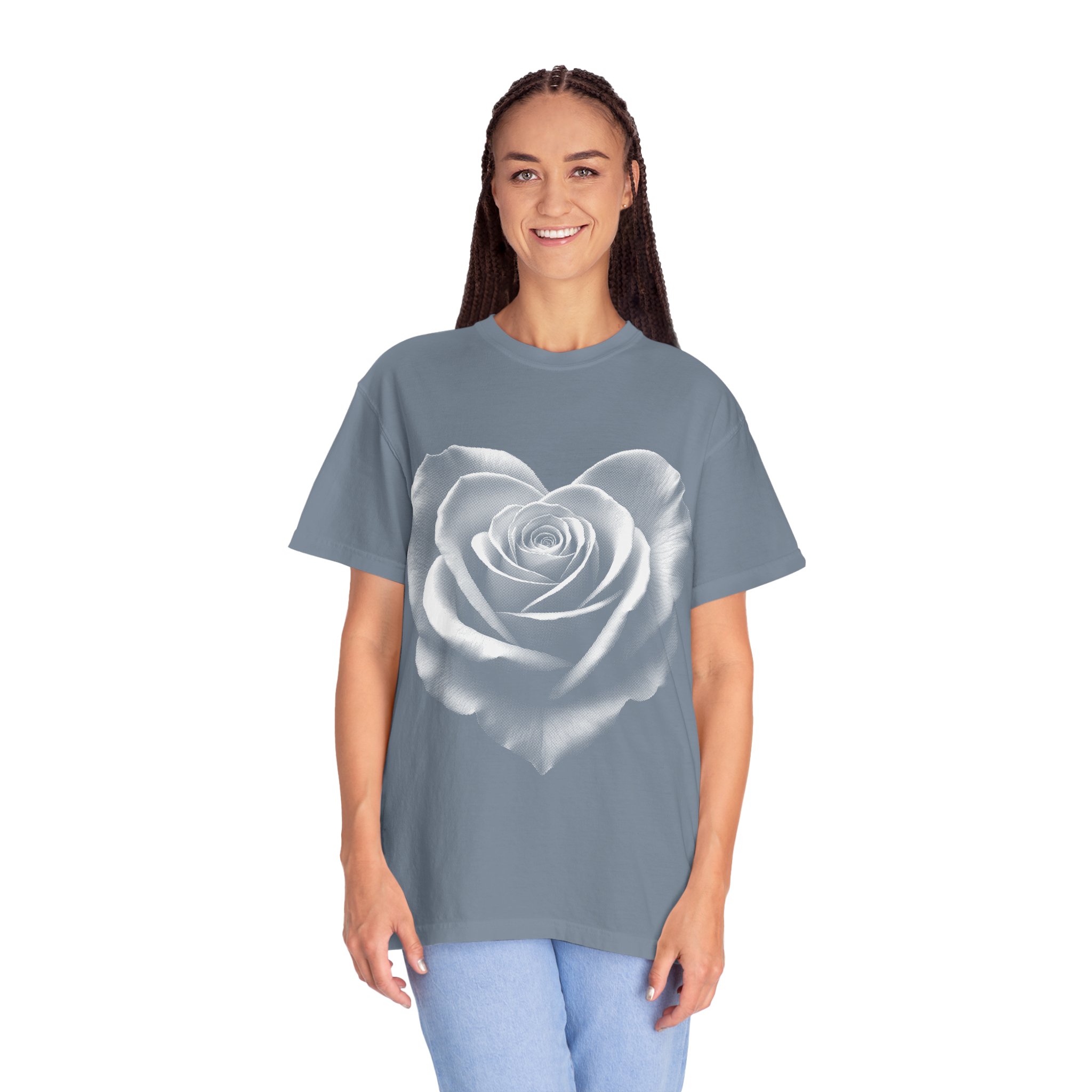 Rose Heart T-Shirt — Vintage White Rose Graphic Tee for Women & Men - Image 11