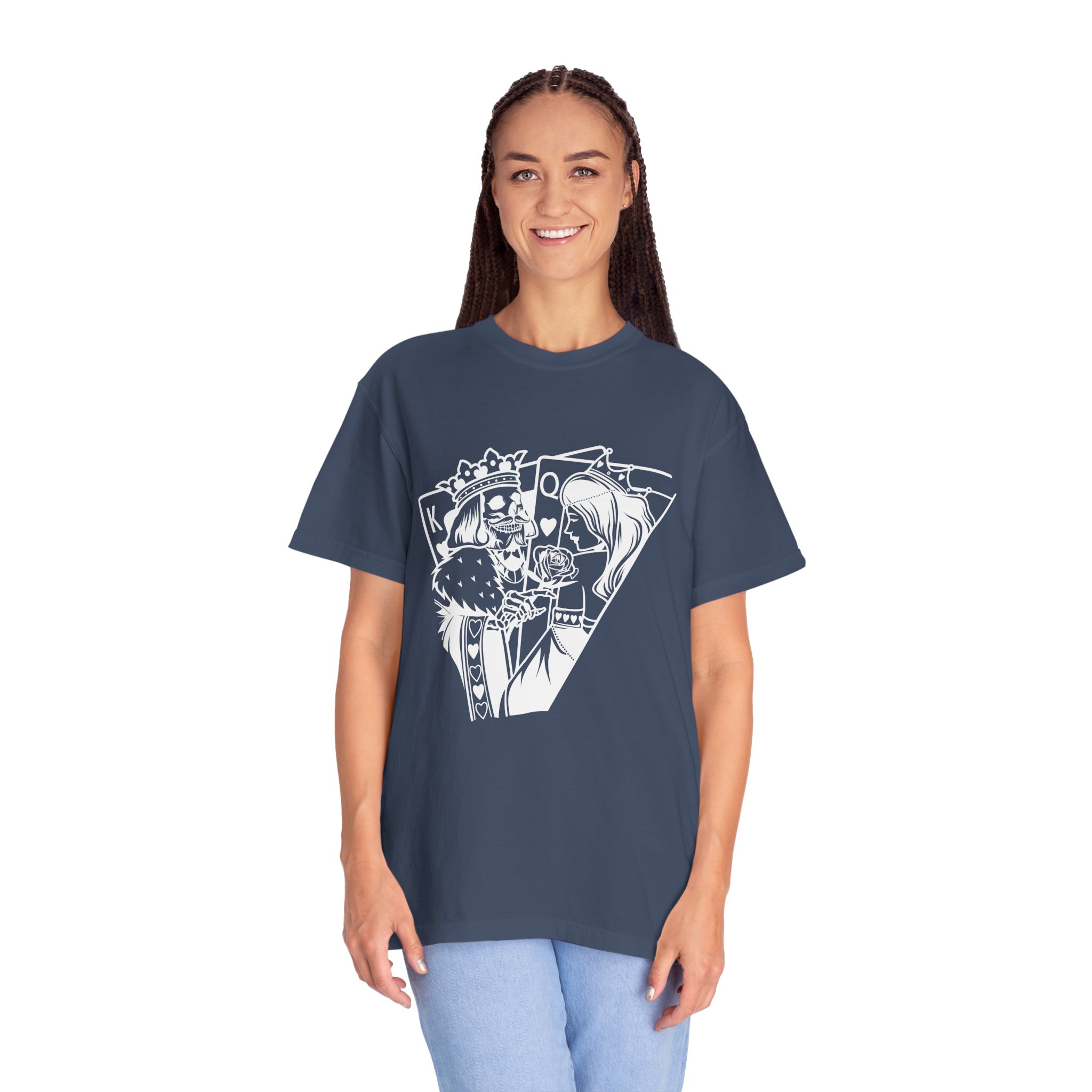 King and Queen Playing Cards T-Shirt — Romantic Card Game Illustration - Image 17