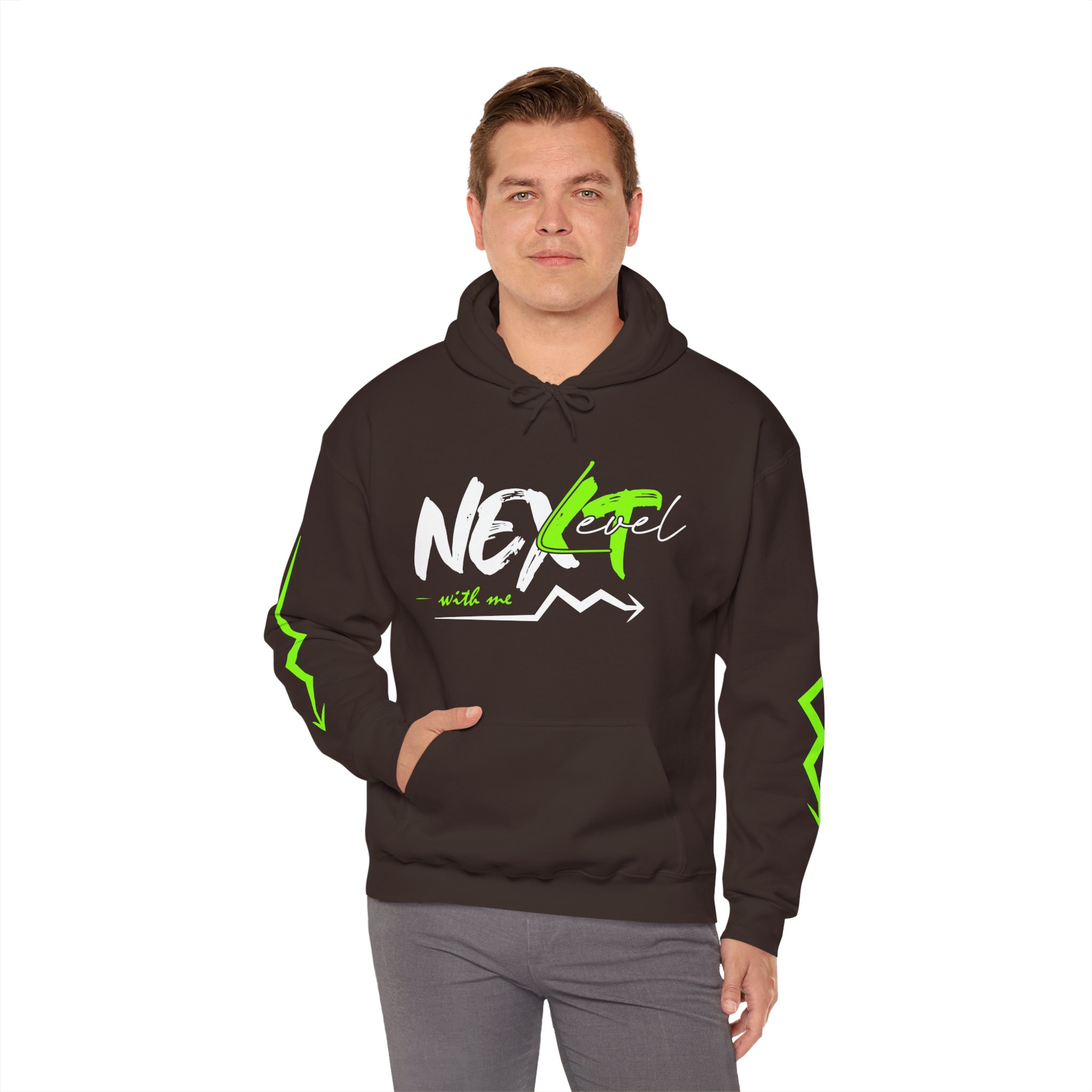 Next Level Hoodie — Neon Green Graphic Pullover - Image 7