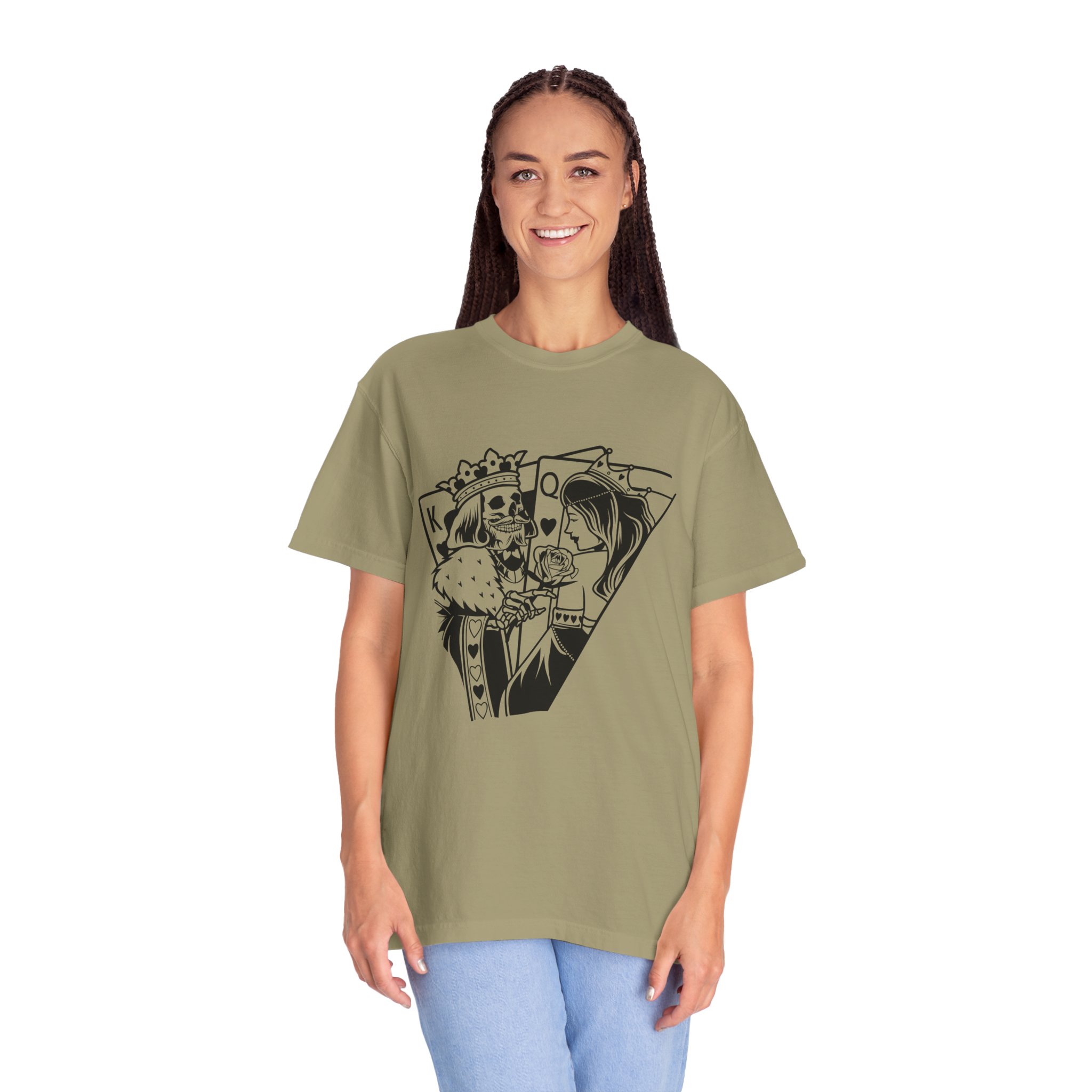 King & Queen Playing Card T-Shirt — Skeletal Romance Graphic Tee - Image 6