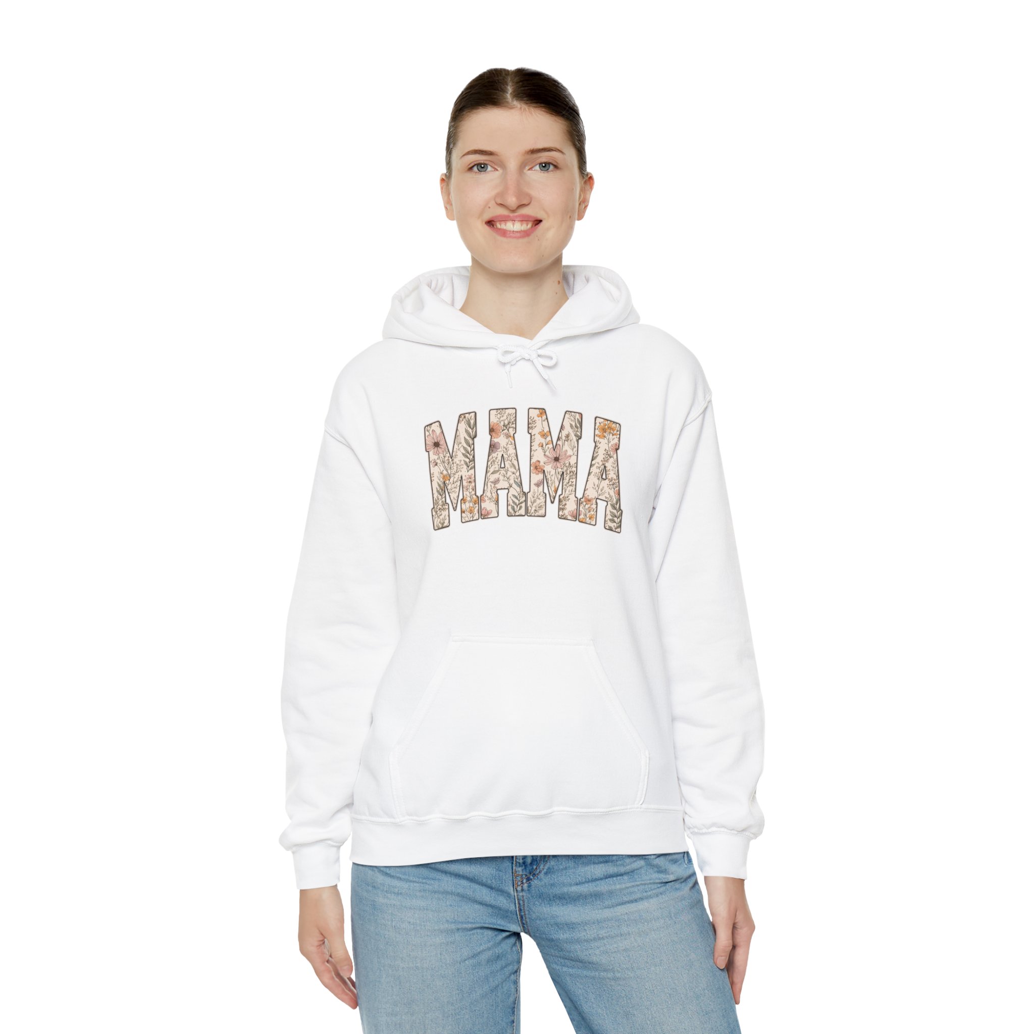 Mama Floral Hoodie — Rustic Camouflage "MAMA" Pullover for Moms