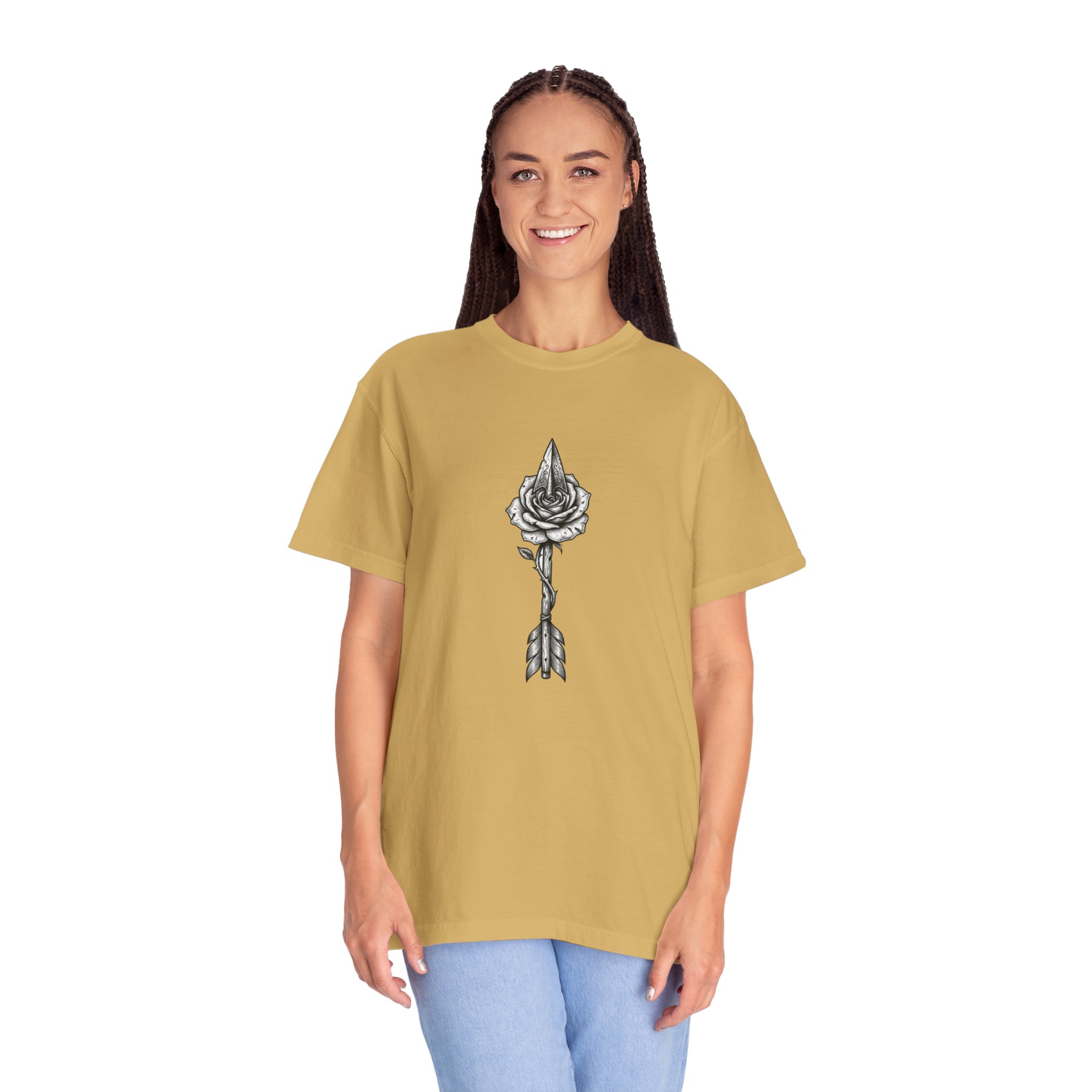 Rose Arrow T-Shirt — Minimal Floral Arrow Graphic Tee - Image 6