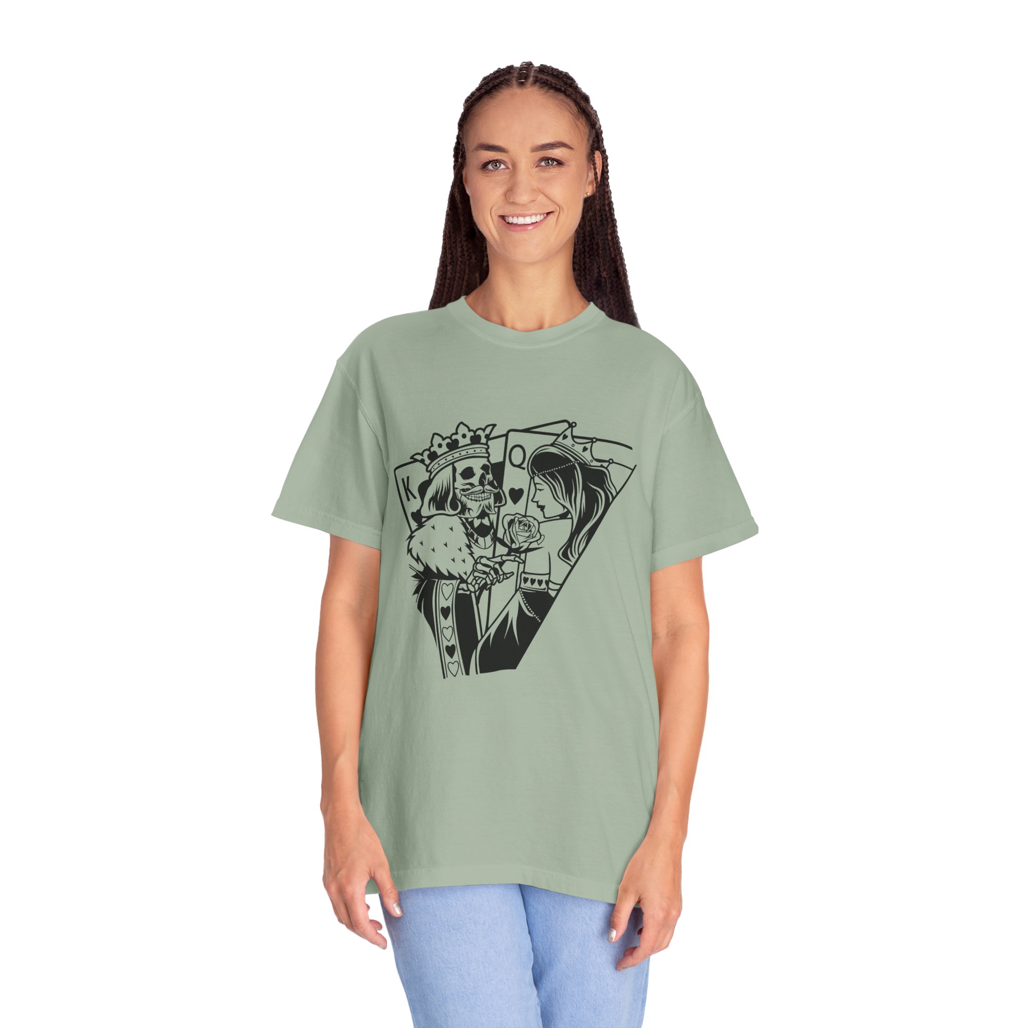 King & Queen Playing Card T-Shirt — Skeletal Romance Graphic Tee - Image 8